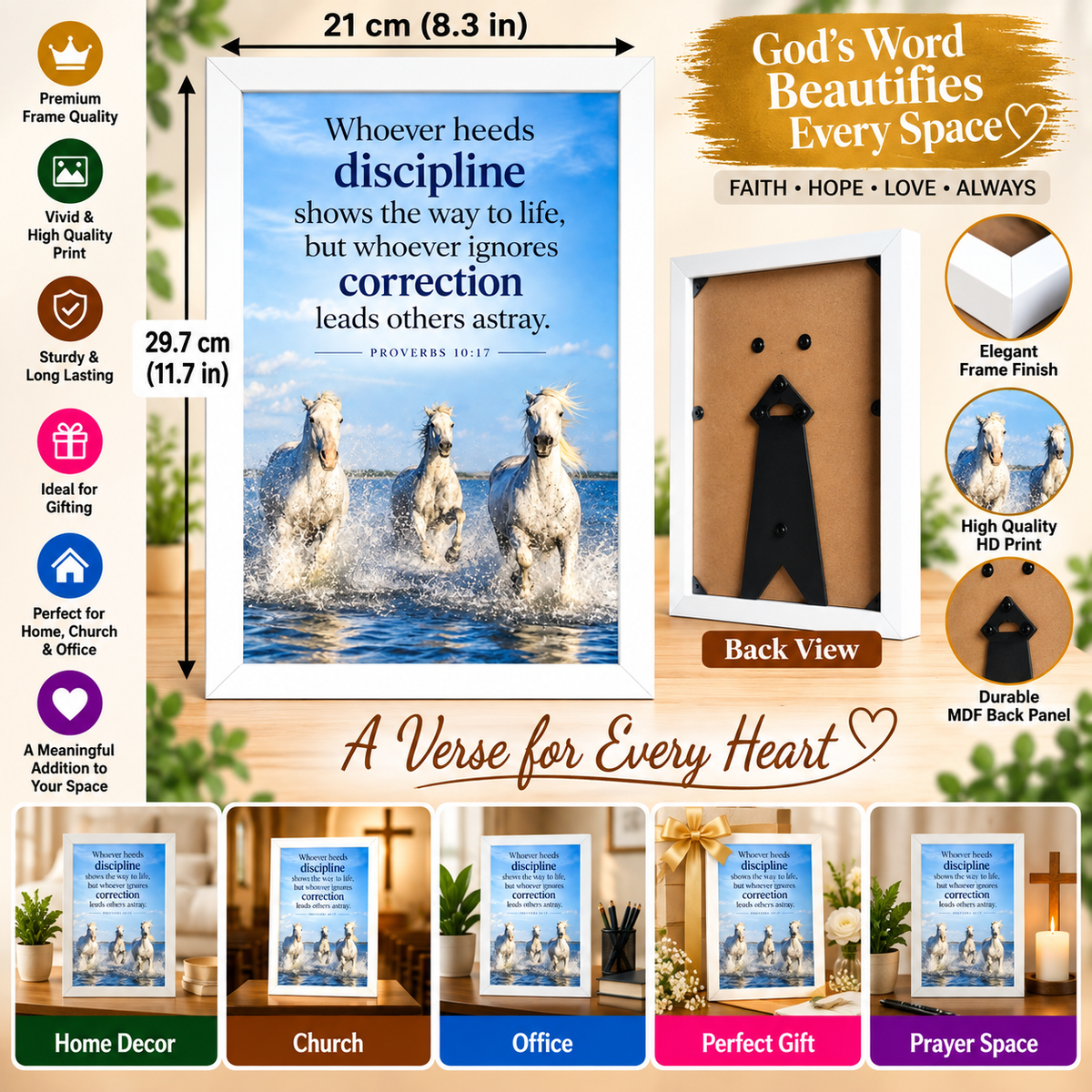 Proverbs 10:17 Bible Verse Frame – Discipline & Correction