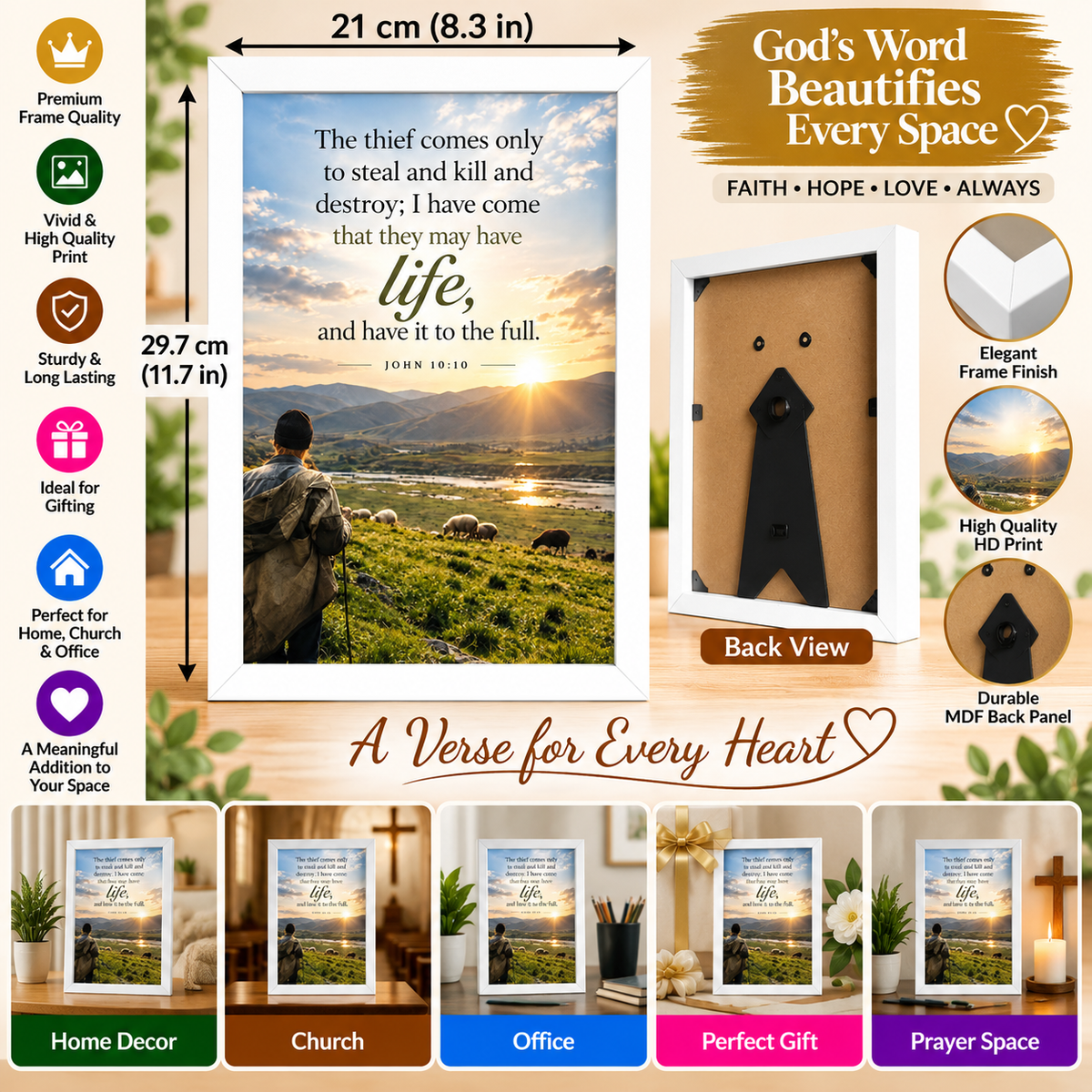 John 10:10 Bible Verse Frame – Life to the Full