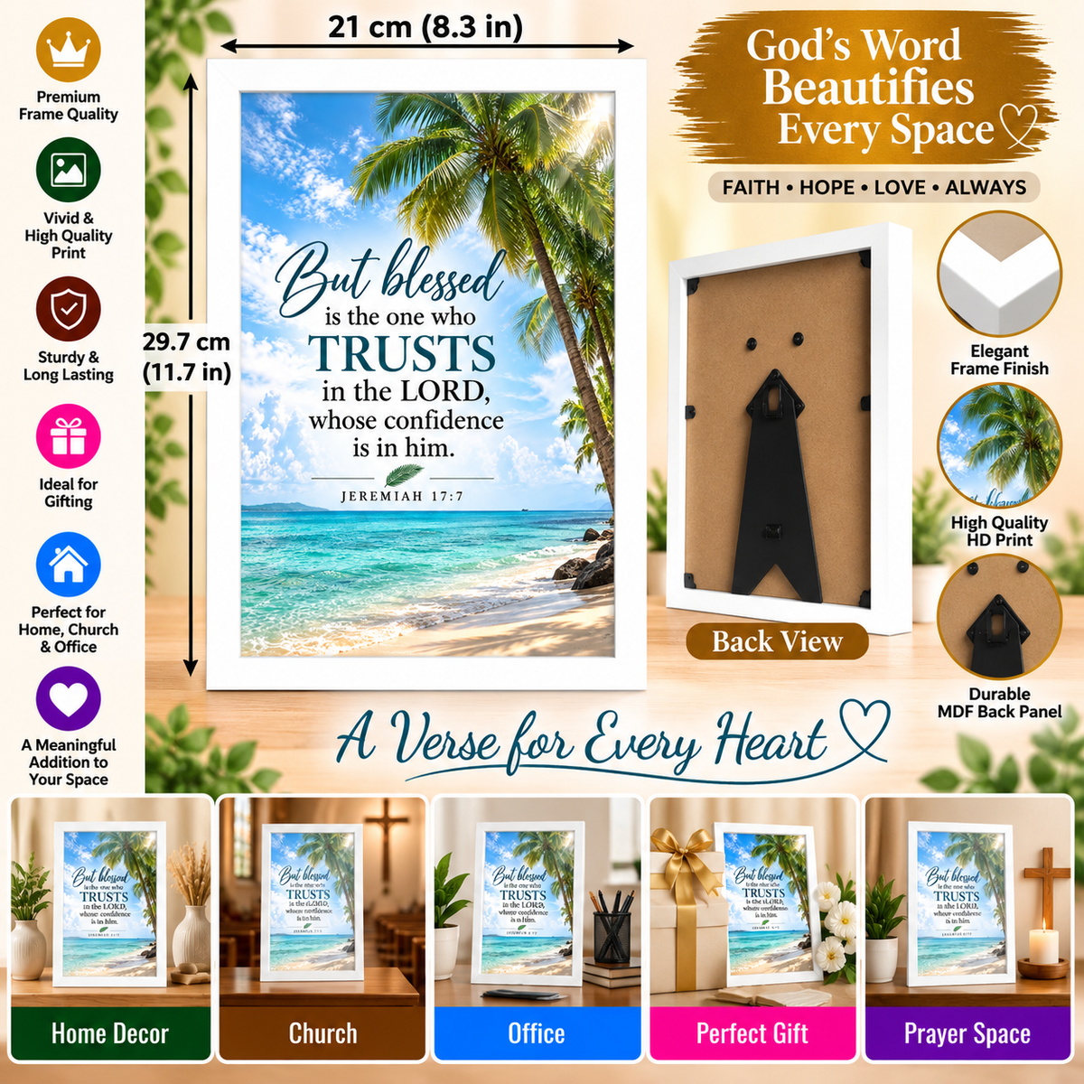 Jeremiah 17:7 Bible Verse Frame – Trusts in the Lord