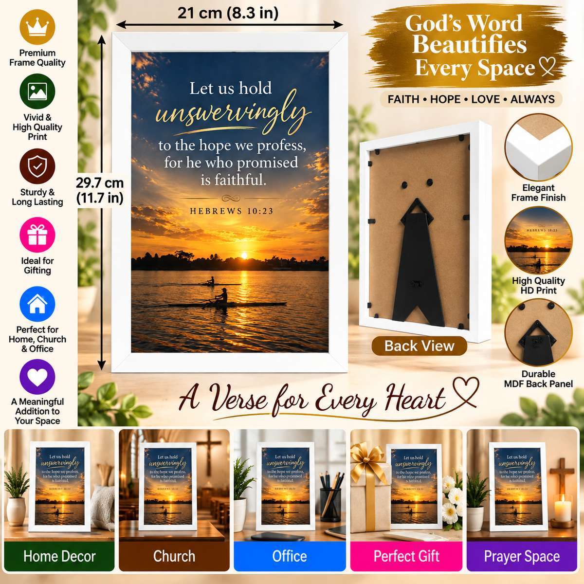 Hebrews 10:23 Bible Verse Frame – Hold Unswervingly