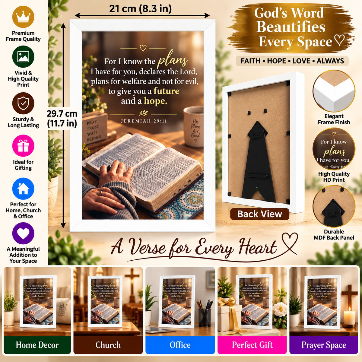 Jeremiah 29:11 Bible Verse Frame – Future & Hope