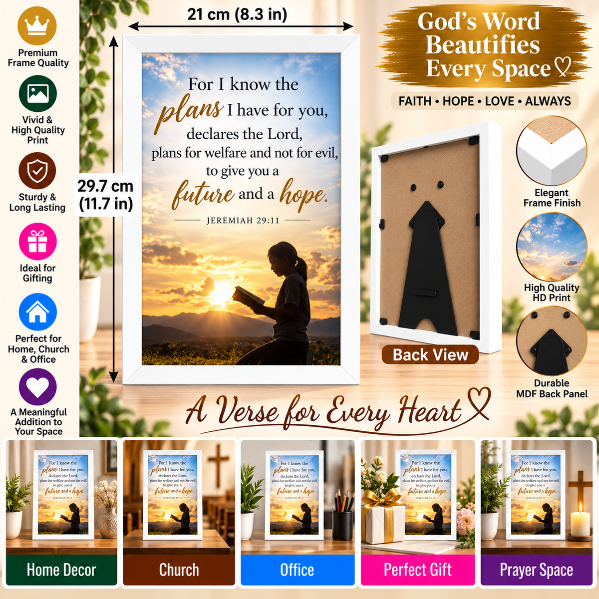 Jeremiah 29:11 Bible Verse Frame – Future and Hope