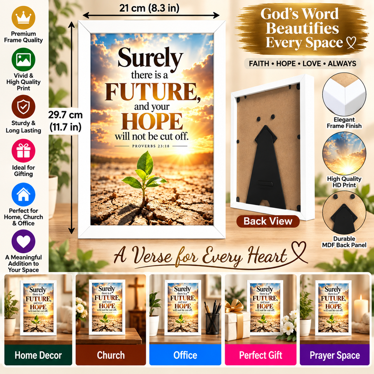 Proverbs 23:18 Bible Verse Frame – Future & Hope