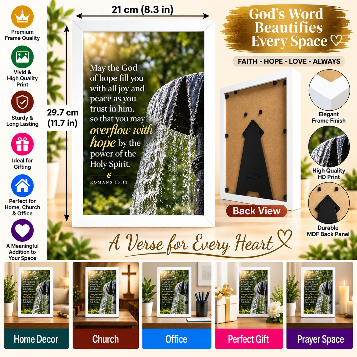 Romans 15:13 Bible Verse Frame – Overflow With Hope