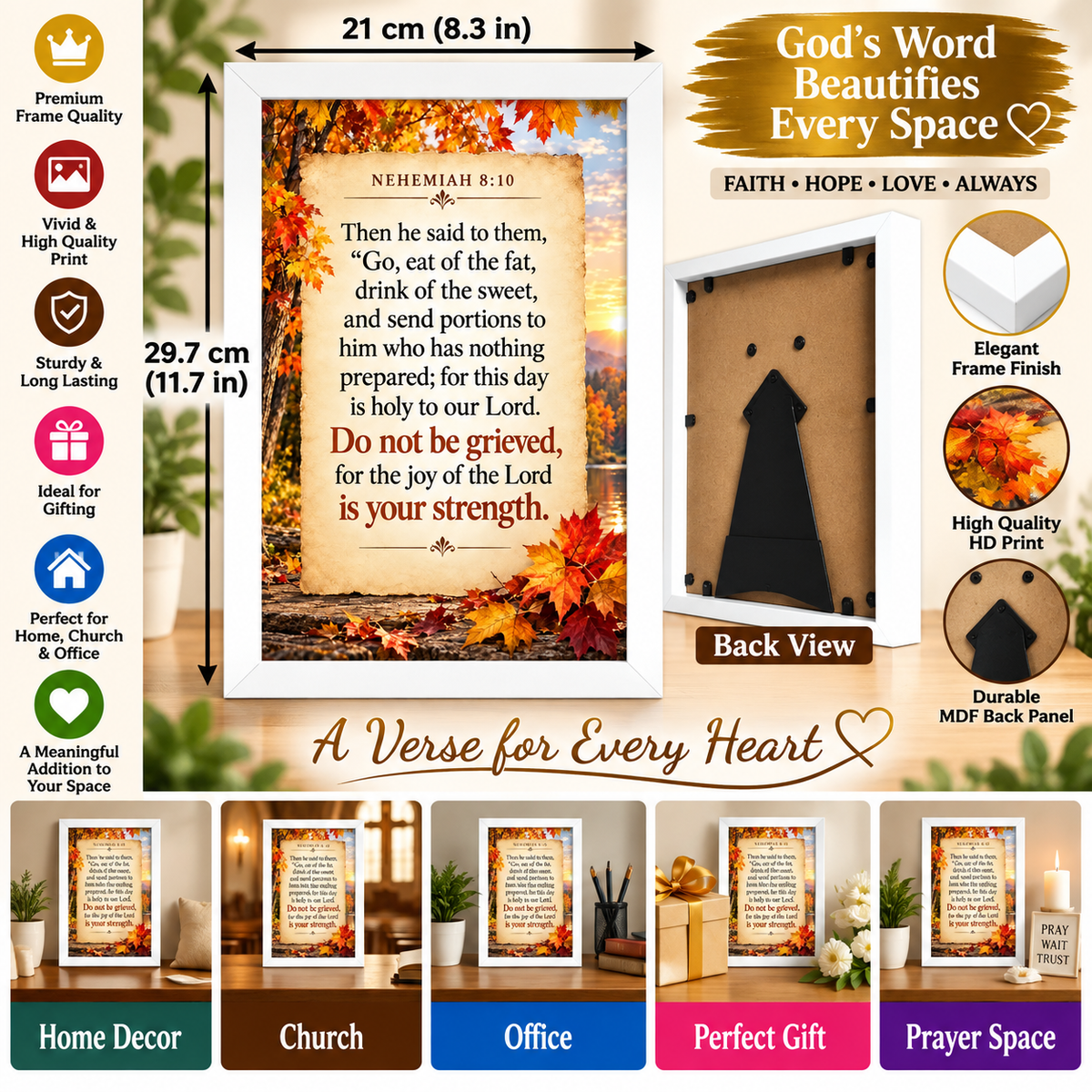 Nehemiah 8:10 Bible Verse Frame – Joy of the Lord