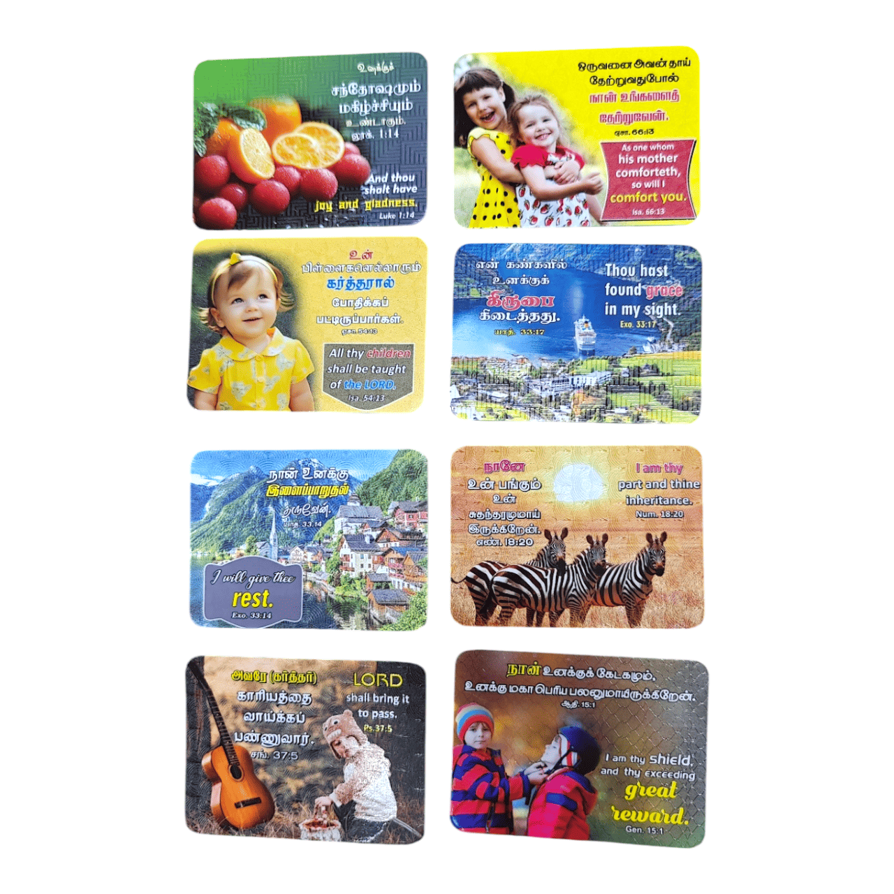 2026 Different Promise Words Pocket Calendar in Tamil & English (100 Nos) – 3D Lamination, Bilingual Scripture Cards for Daily Devotion & Christian Gifts