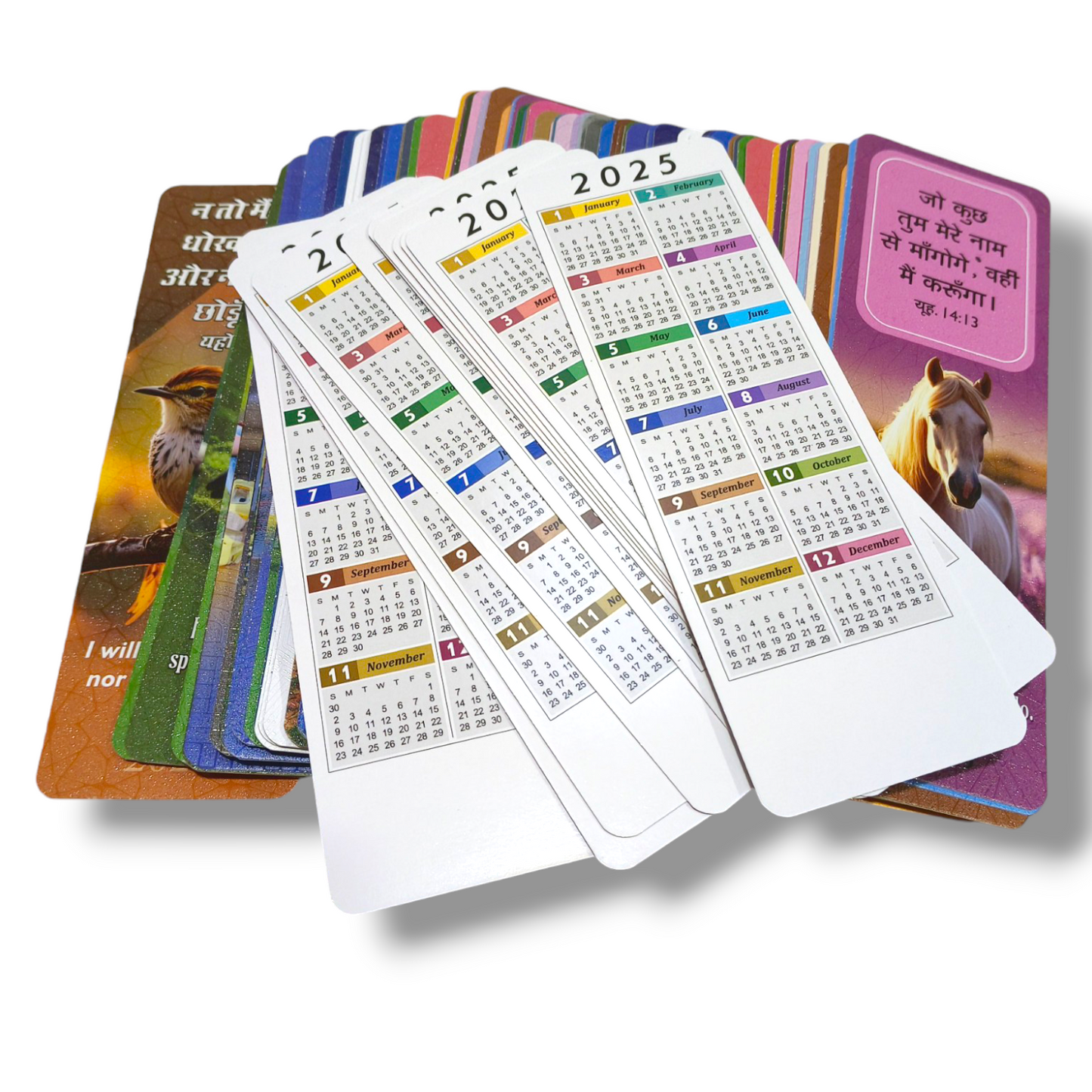 2025 Promise Card | Book Mark | UV Effect | Gospel Verse | 100 Different Card's | 2025 Calendar