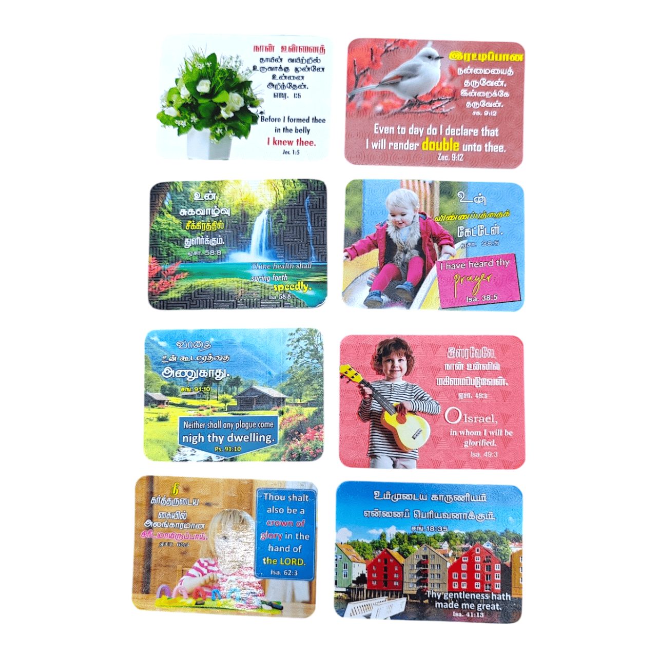 2026 Different Promise Words Pocket Calendar in Tamil & English (100 Nos) – 3D Lamination, Bilingual Scripture Cards for Daily Devotion & Christian Gifts