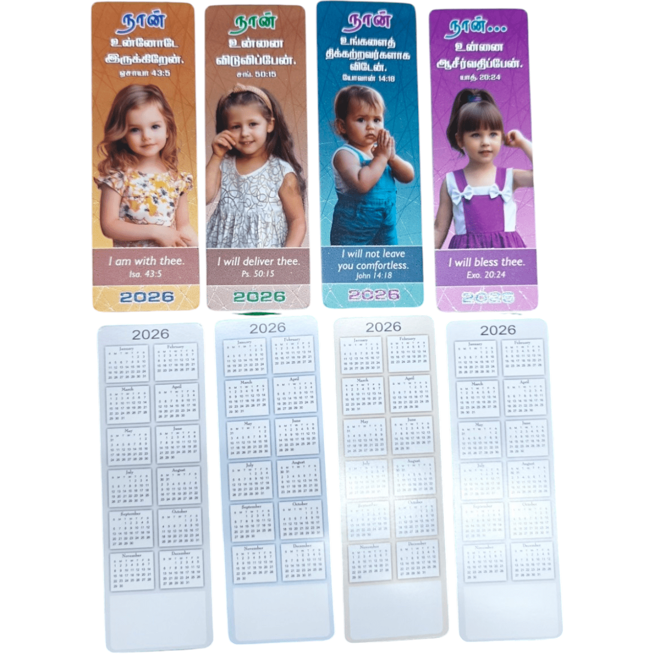 100 Unique Tamil Bible Verse Bookmarks for 2026 | Premium 300gsm Art Board with Textured Drip-Off UV & Protective Teflon Coating