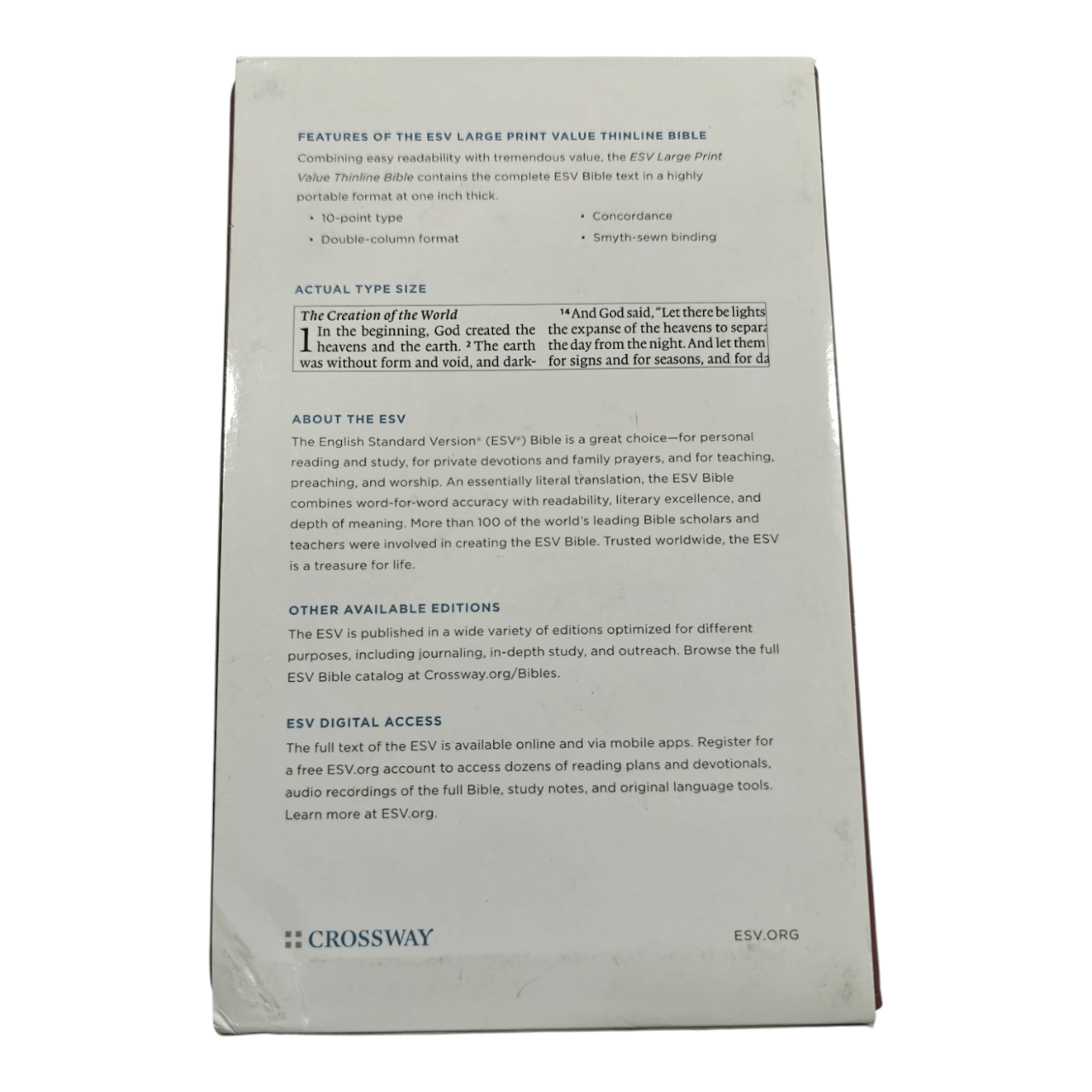 ESV Large Print Value Thinline Bible (English Language) | Easy-to-Read, Portable Edition | Japan Import