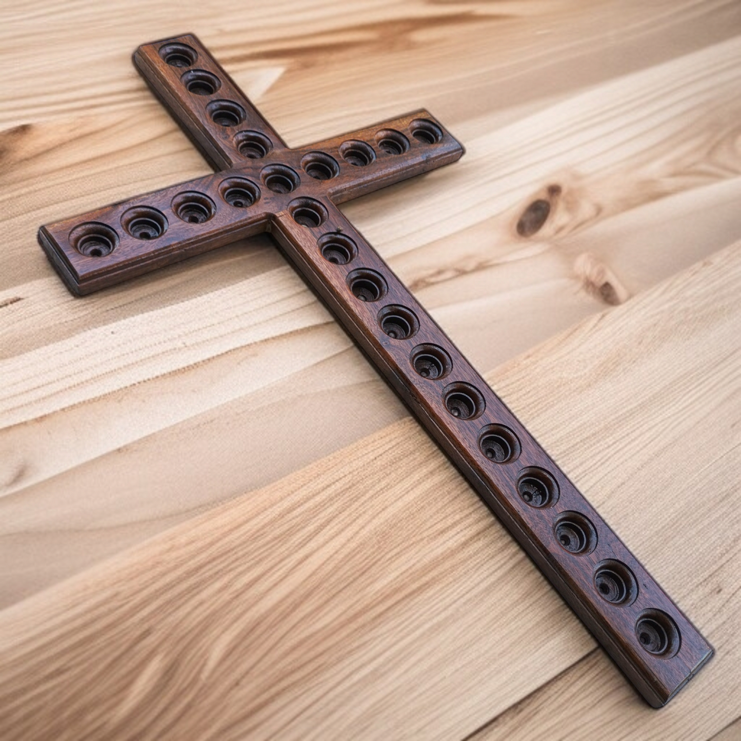 Sheesham Wood Wall Hogging Cross | Pure Wood | L : 18inch | H : 30inch | W : 3.5 inch | With Attractive Design | For Home Decor | Best Gift To Friend's