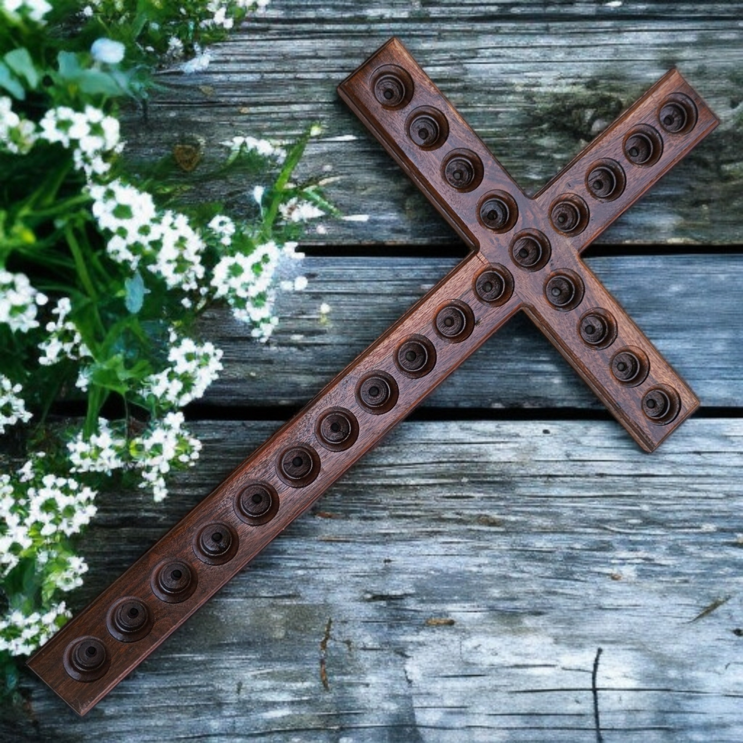 Sheesham Wood Wall Hogging Cross | Pure Wood | L : 18inch | H : 30inch | W : 3.5 inch | With Attractive Design | For Home Decor | Best Gift To Friend's