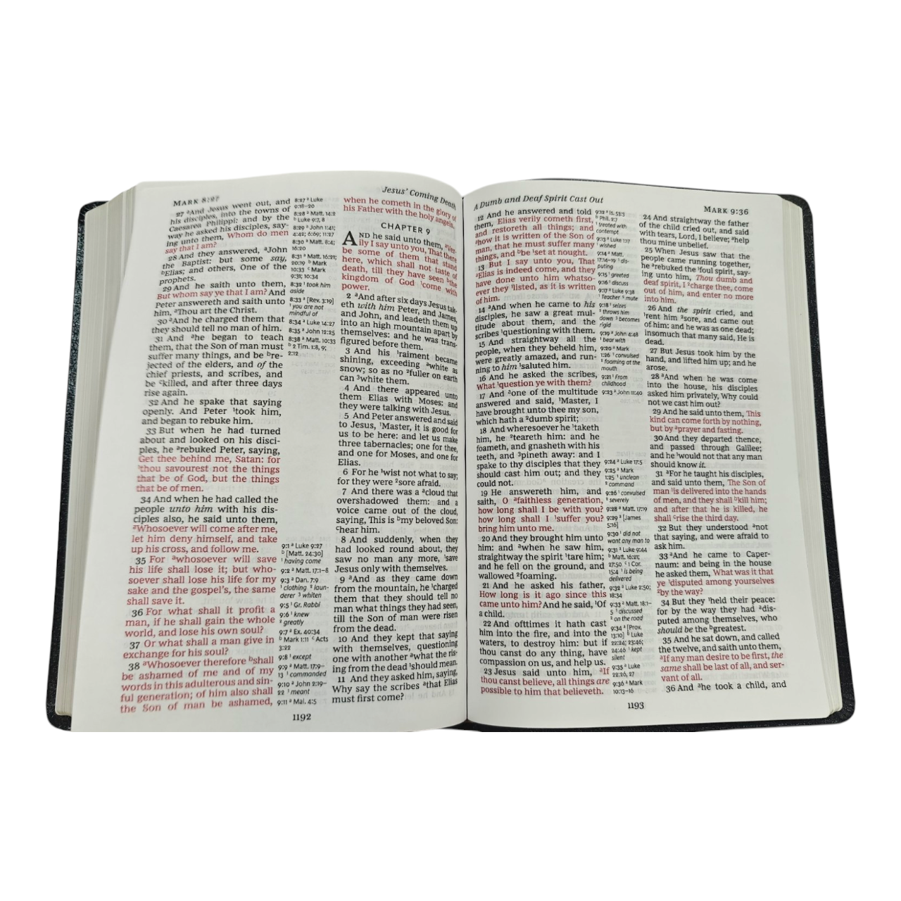 KJV Giant Print Center-Column Reference Bible, Black LeatherLook, Red Letter Edition, Thumb Indexed – Comfort Print, ISBN 9780785215356