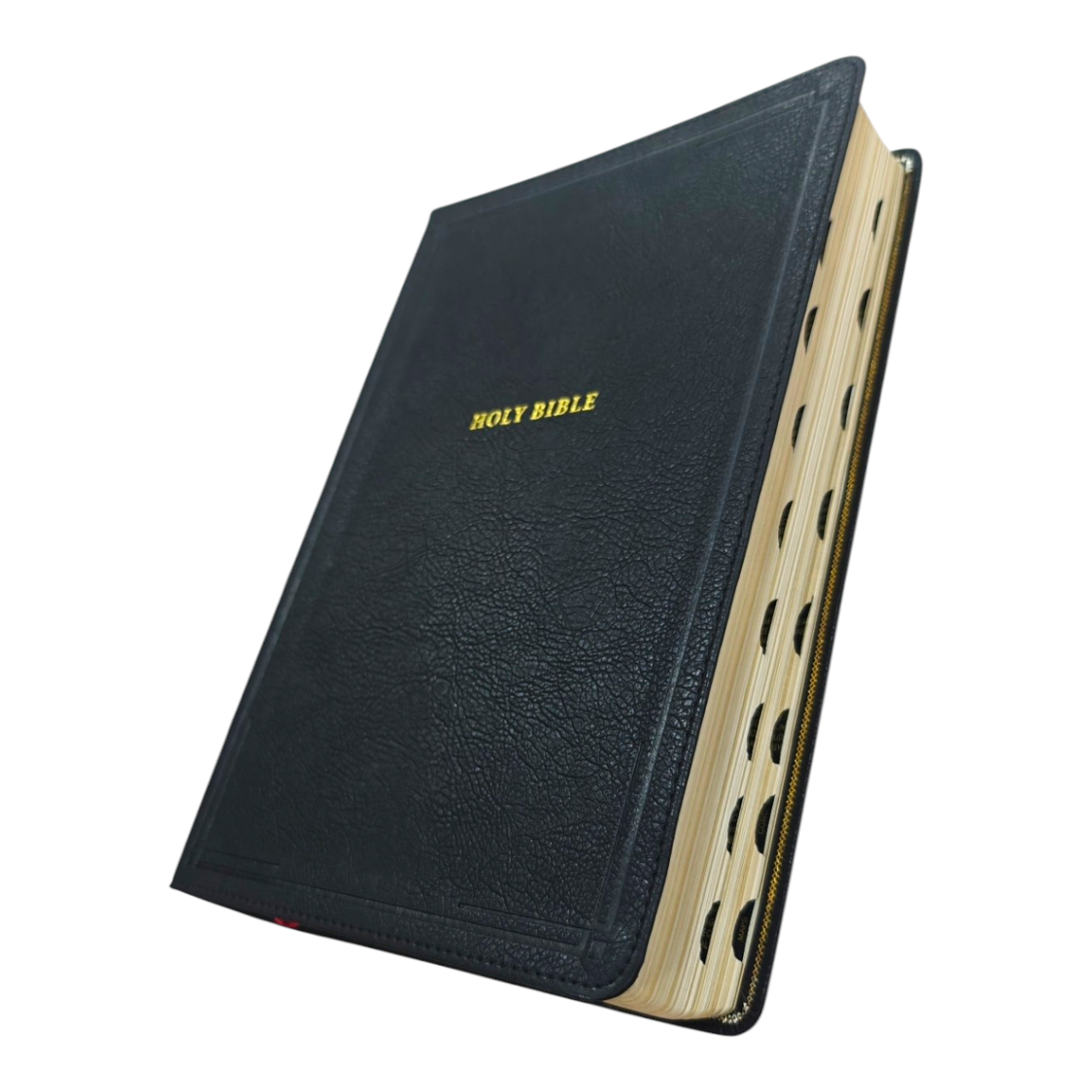 NKJV Deluxe Giant Print Center-Column Reference Bible – Black LeatherTouch, Red Letter Edition, 16-Point Comfort Print, Thumb Indexed – ISBN 9780785238539