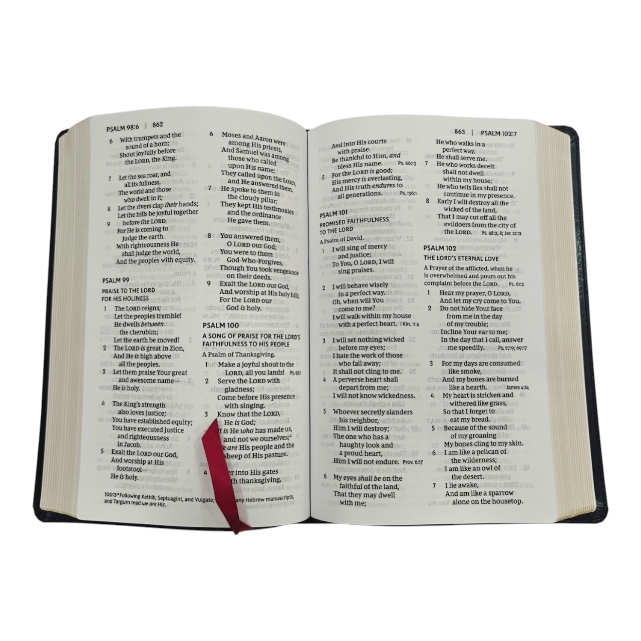 NKJV Personal Size Large Print Reference Bible – Black LeatherTouch, Red Letter Edition, Center-Column References – ISBN 9780785233312
