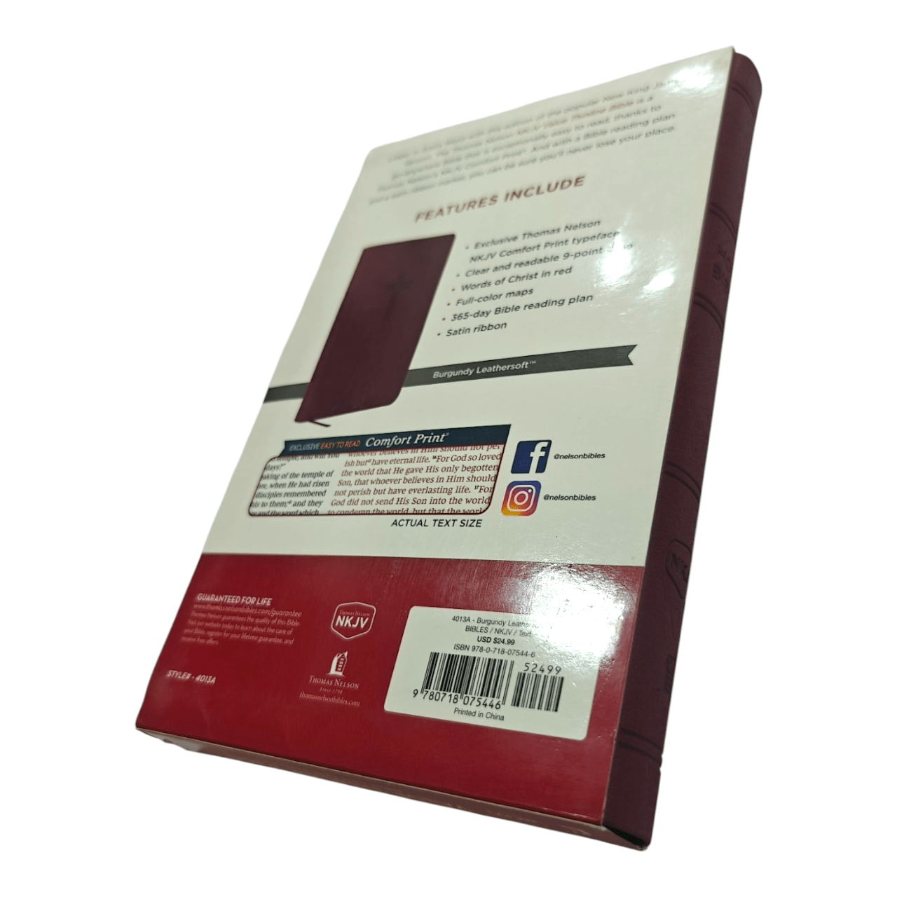 "NKJV Value Thinline Bible – affordable, slim edition with large print text. Perfect for travel, devotion, or gifting. ISBN: 9780718075446."