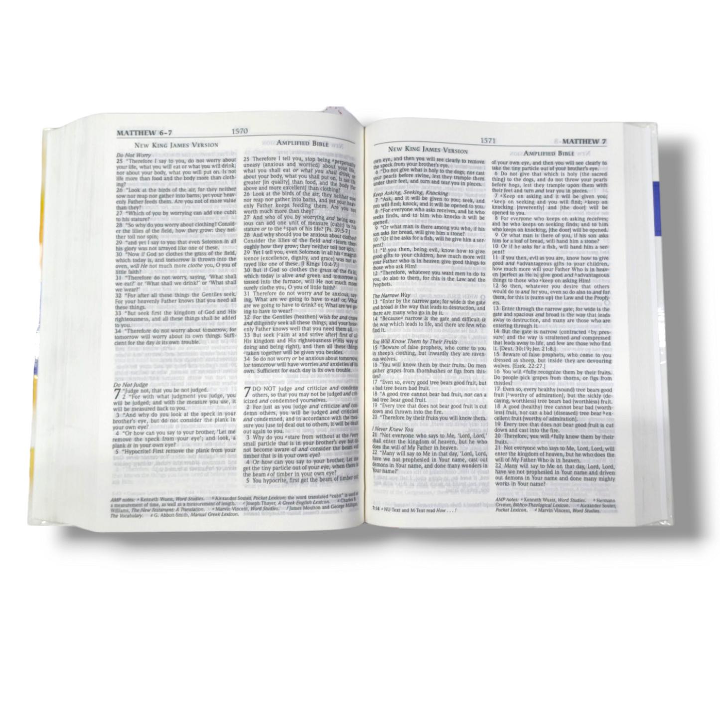 NKJV Amplified Parallel Bible | Study Bible | Large Printed Bible | New Edition | Hard Bound