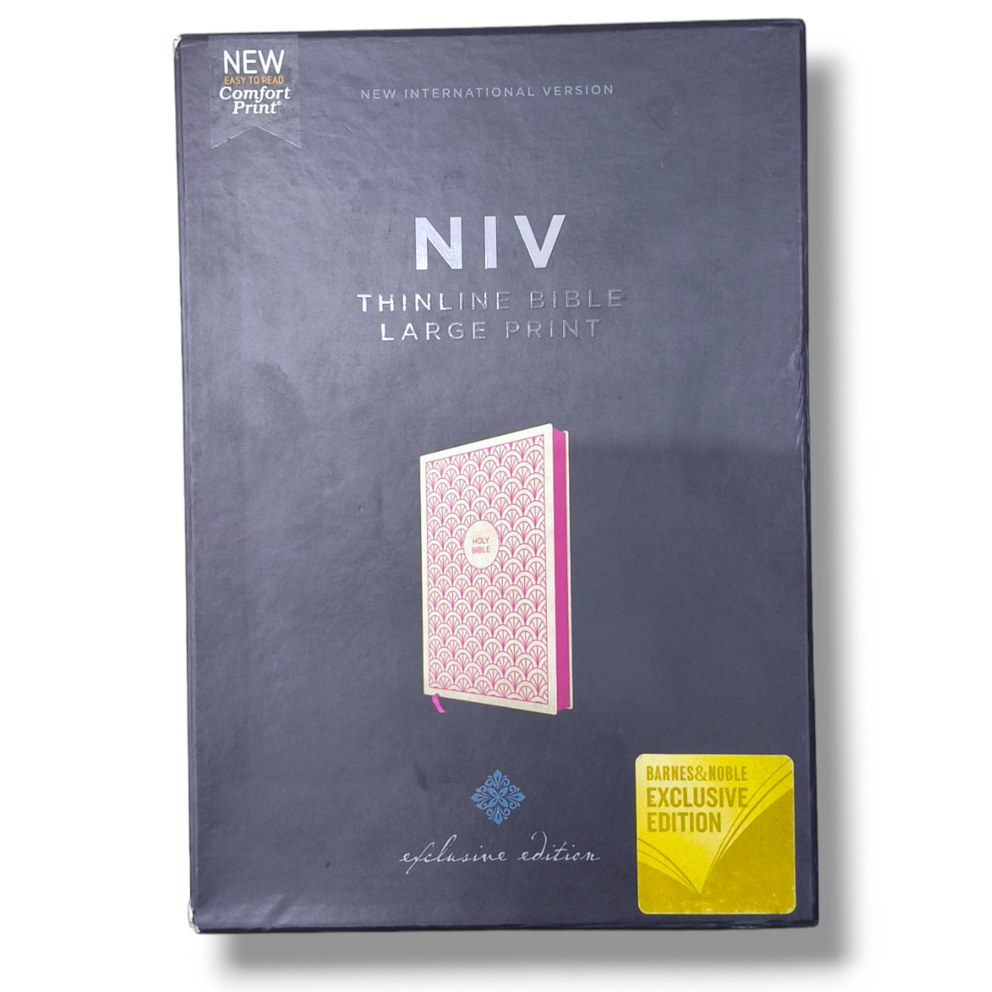 NIV Thinline Bible | Large Print Bible | New Edition | Attractive Pink Design Bound Cover