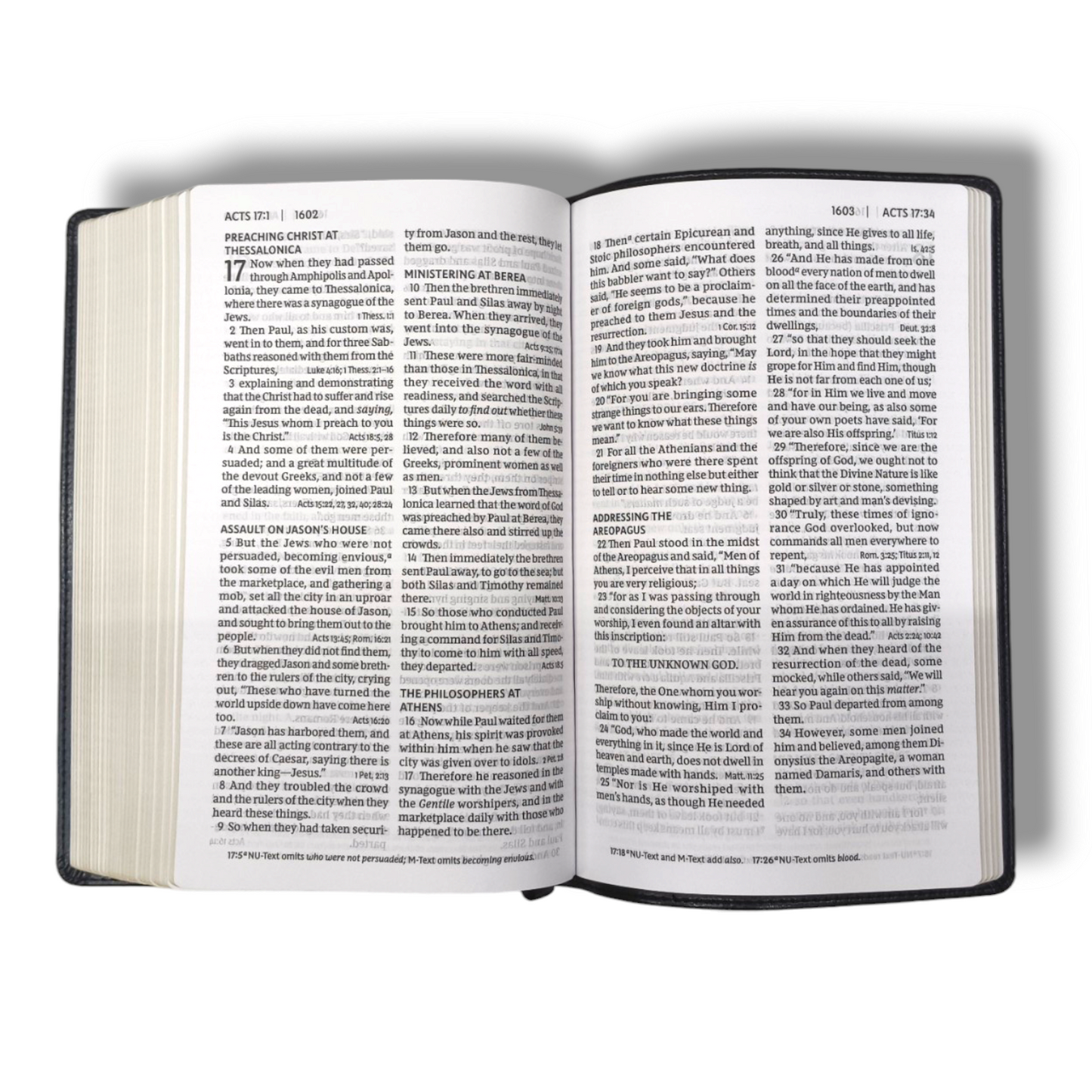 NKJV, Deluxe Thinline Reference Bible | Black Leathersoft | Red Letter Comfort Print | Holy Bible New King James Version