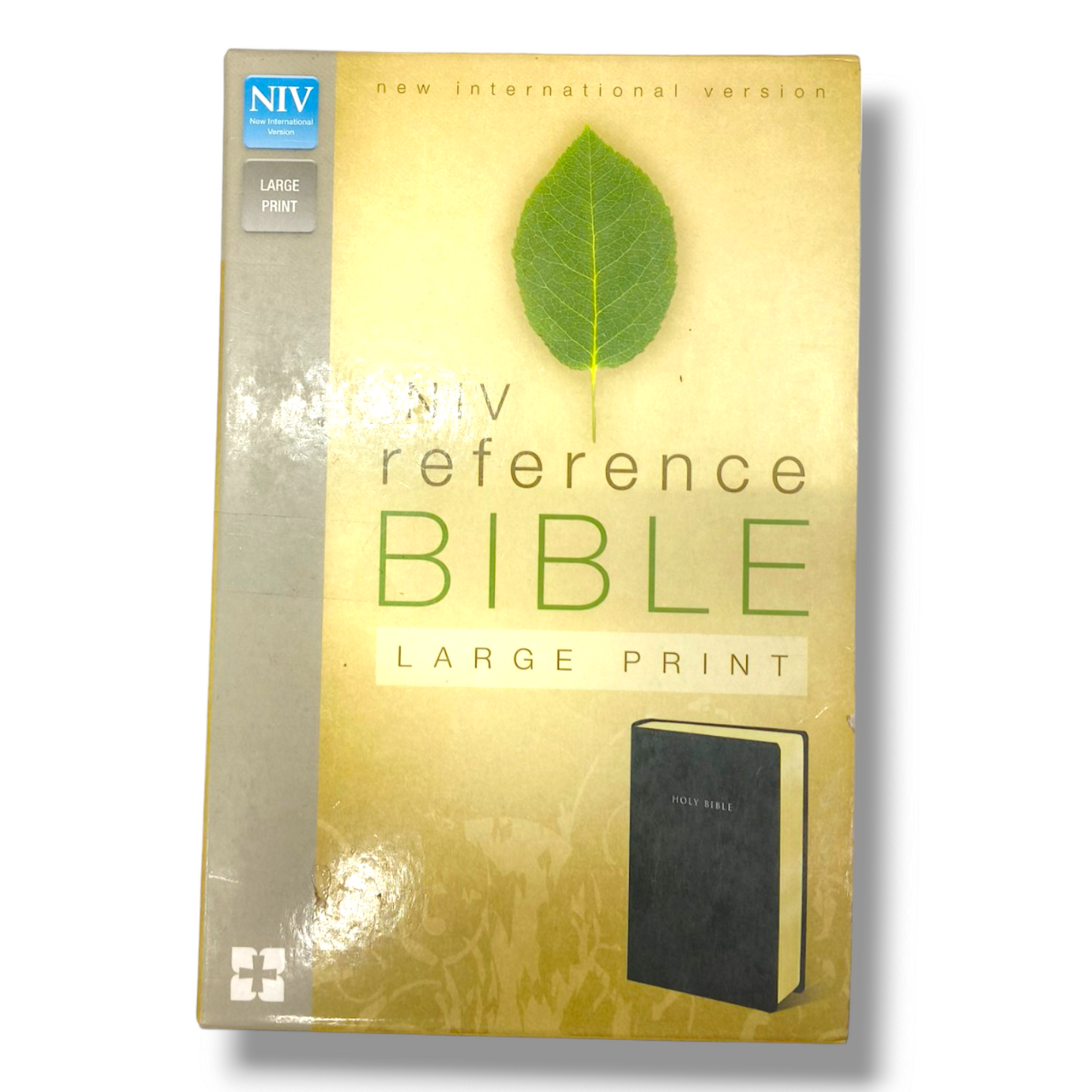 NIV Reference Bible | Large Print | Black Leather Bound | Italian Duo-Tone | New Edition