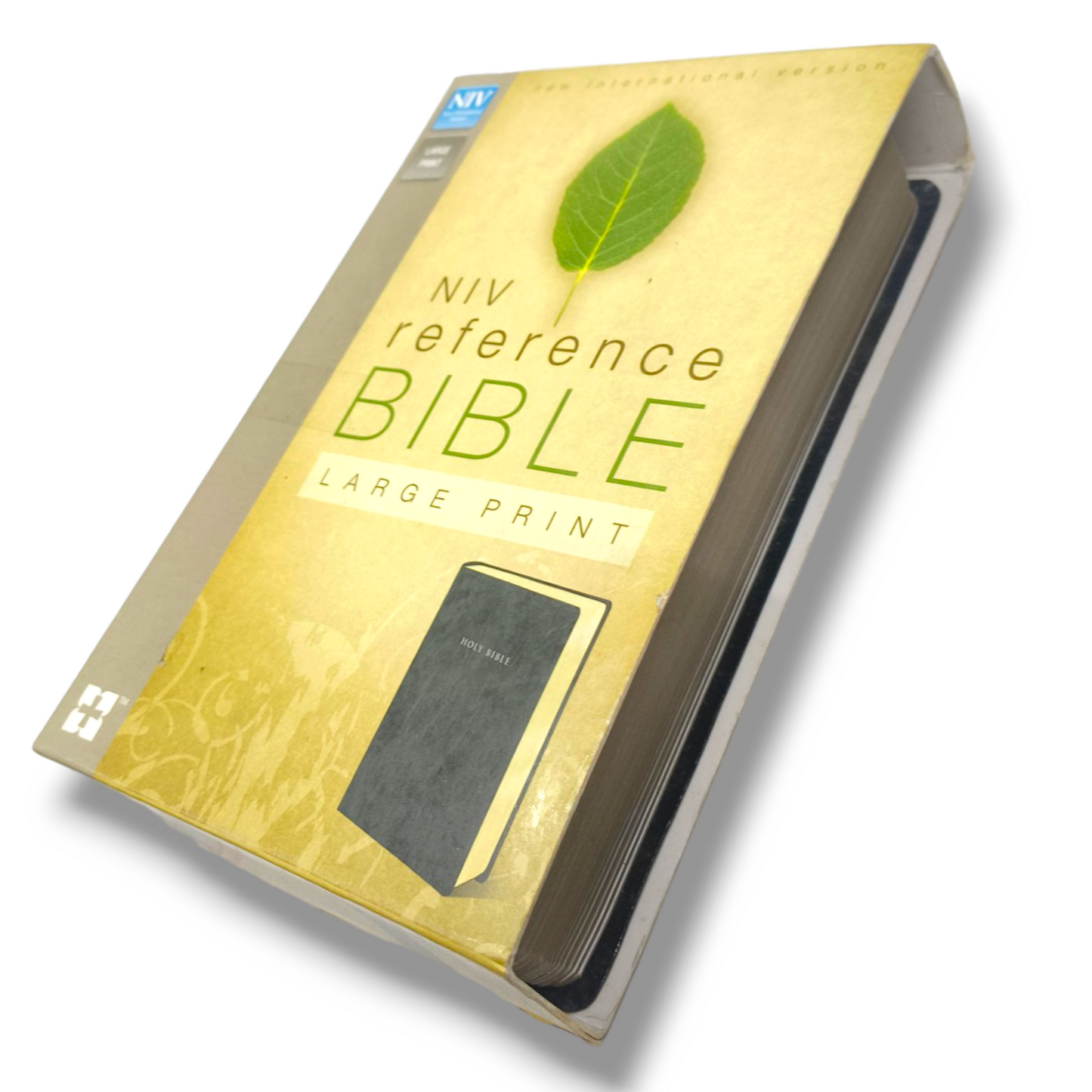 NIV Reference Bible | Large Print | Black Leather Bound | Italian Duo-Tone | New Edition