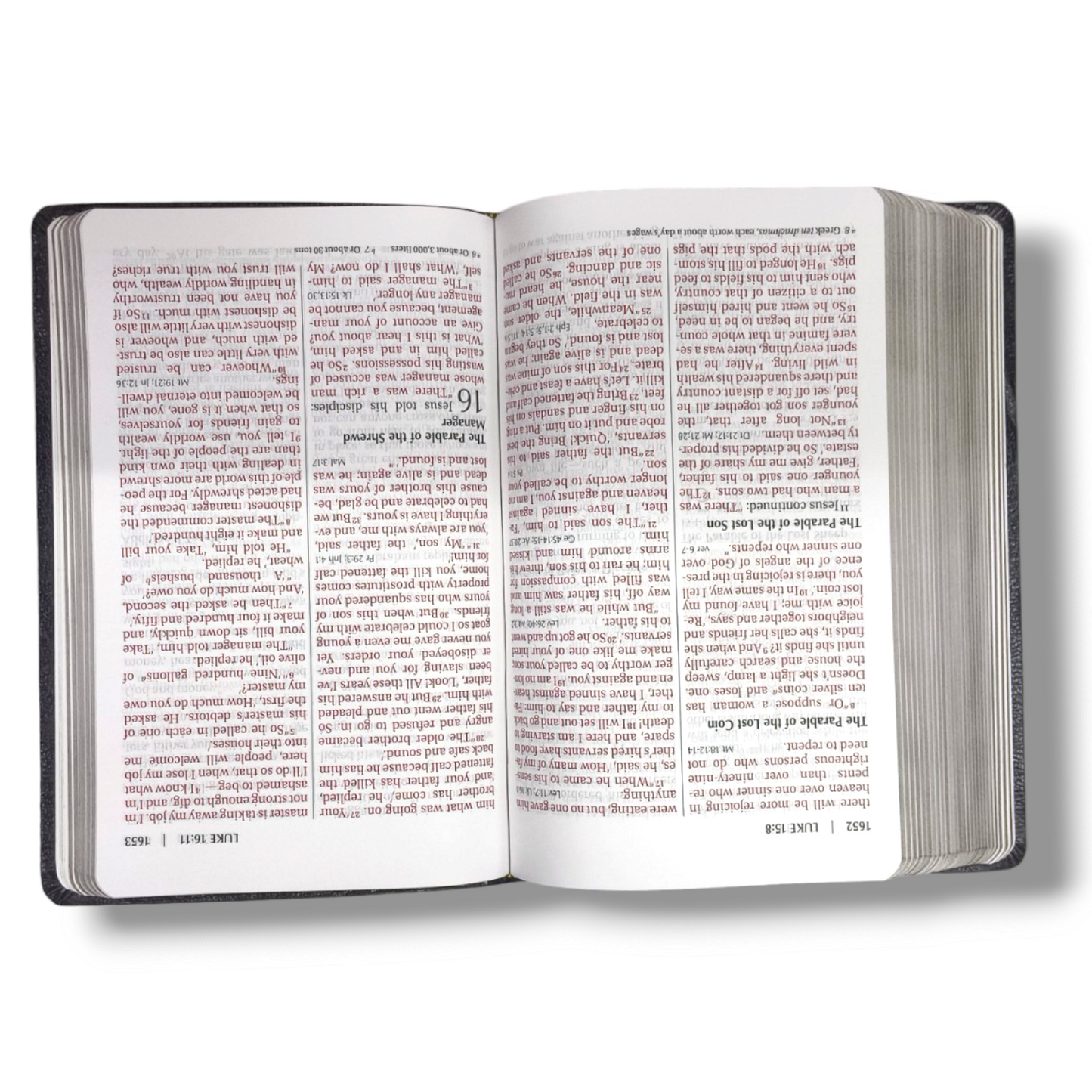 NIV Reference Bible | Large Print | Black Leather Bound | Italian Duo-Tone | New Edition