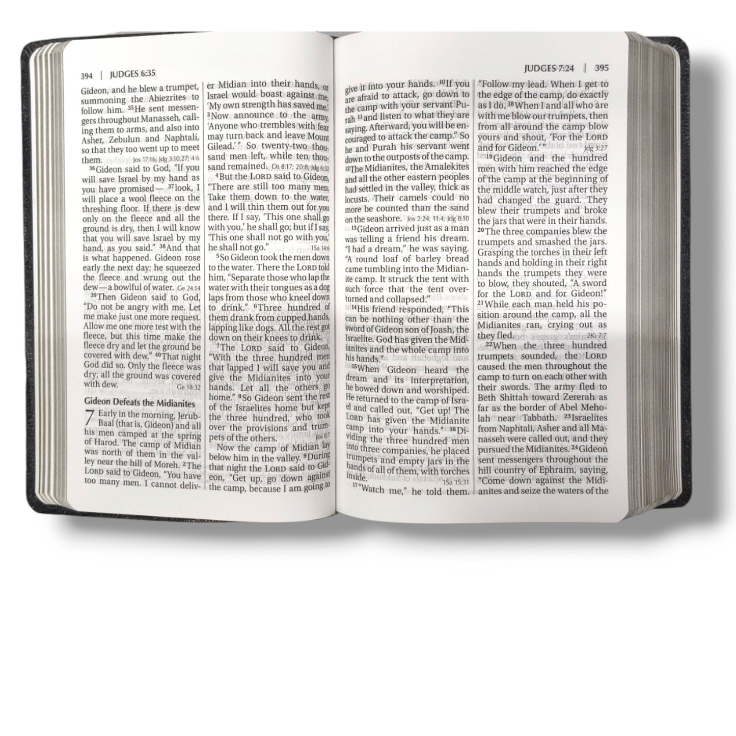 NIV Reference Bible | Large Print | Black Leather Bound | Italian Duo-Tone | New Edition