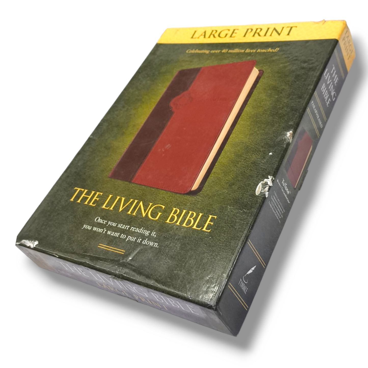 Living Bible Large Print Edition | Brown Tan Tone | Indexed: Paraphrased Brown | New Edition