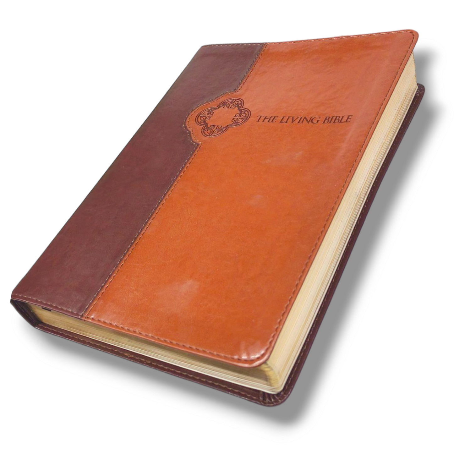 Living Bible Large Print Edition | Brown Tan Tone | Indexed: Paraphrased Brown | New Edition