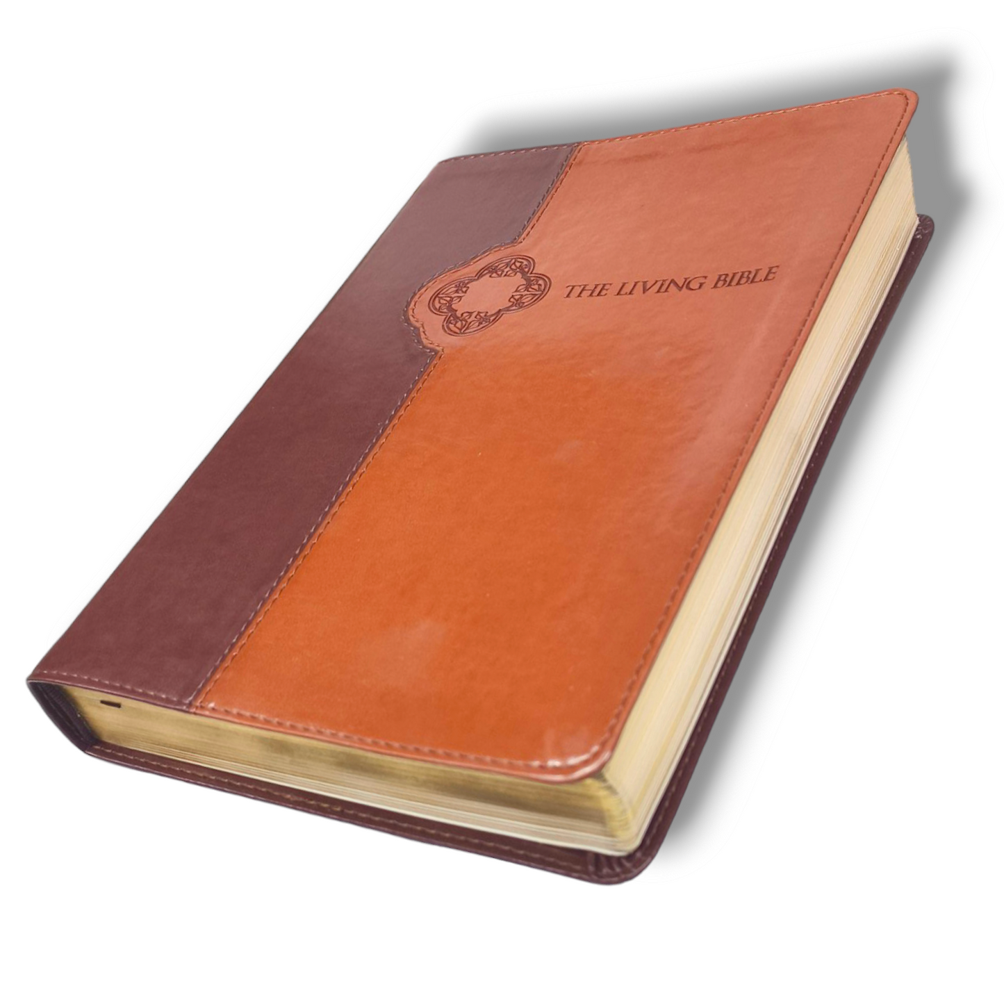 Living Bible Large Print Edition | Brown Tan Tone | Indexed: Paraphrased Brown | New Edition