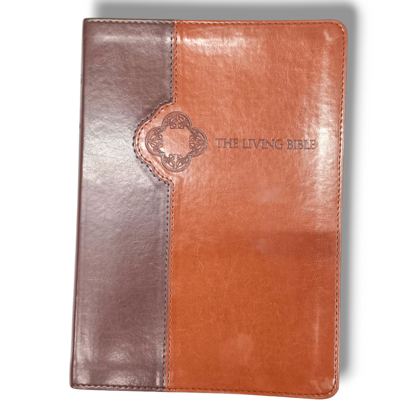 Living Bible Large Print Edition | Brown Tan Tone | Indexed: Paraphrased Brown | New Edition