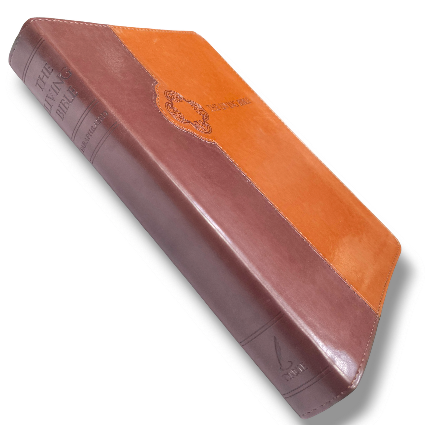 Living Bible Large Print Edition | Brown Tan Tone | Indexed: Paraphrased Brown | New Edition