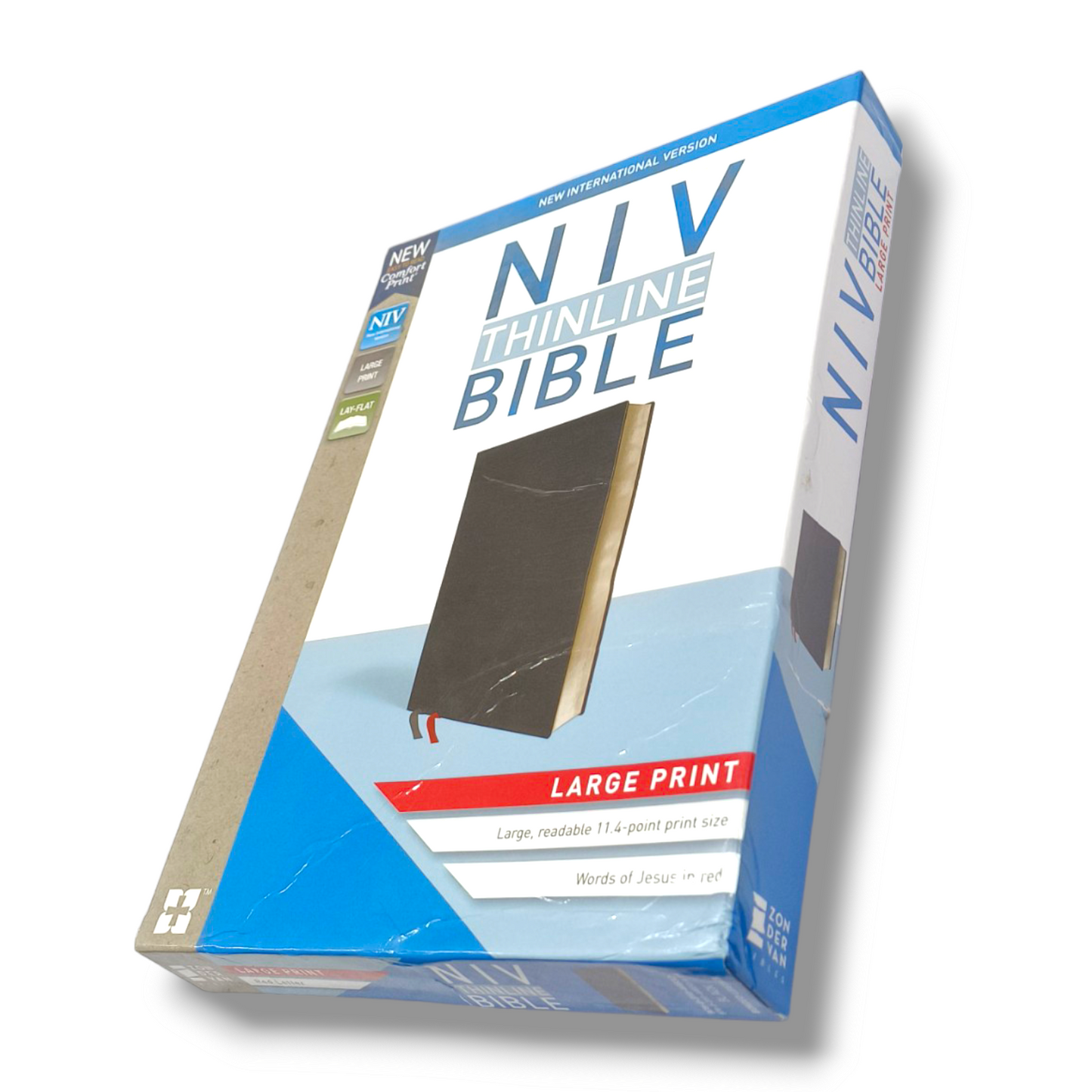 NIV Thinline Bible | Red Letter Edition | Large Print | Black Grey by Zondervan | New Edition