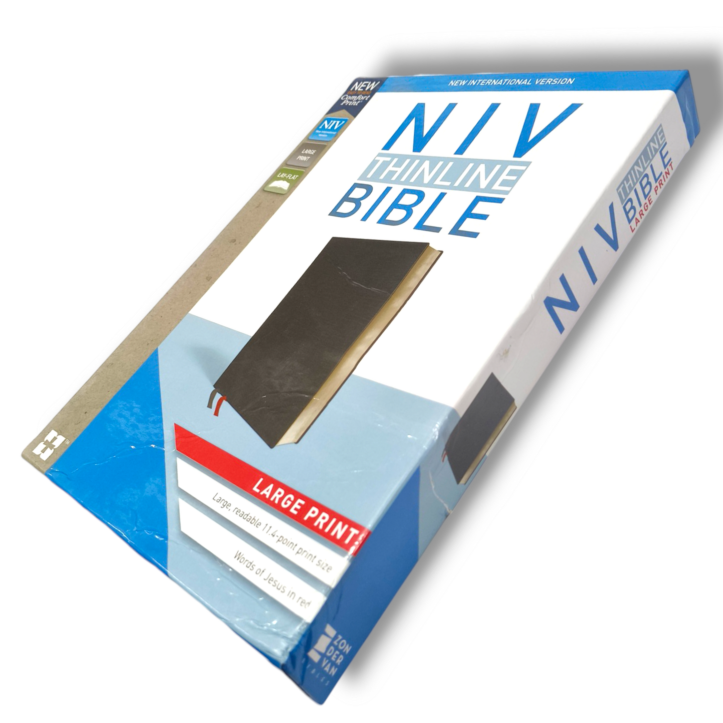NIV Thinline Bible | Red Letter Edition | Large Print | Black Grey by Zondervan | New Edition