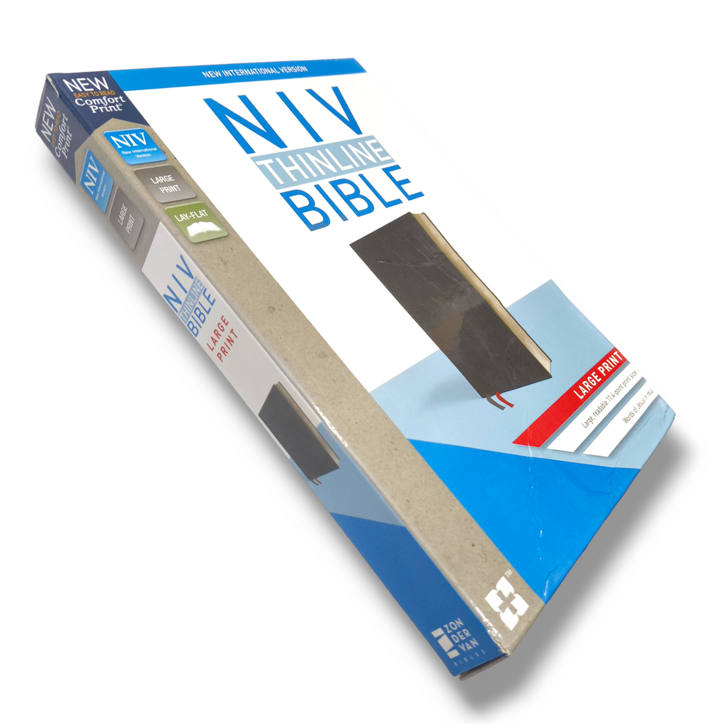 NIV Thinline Bible | Red Letter Edition | Large Print | Black Grey by Zondervan | New Edition