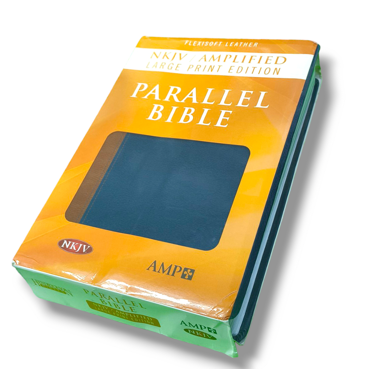 NKJV -AMPLIFIED | PARALLEL LARGE-PRINT BIBLE | BLUE-BROWN FLEXI SOFT | STUDY BIBLE | NEW EDITION