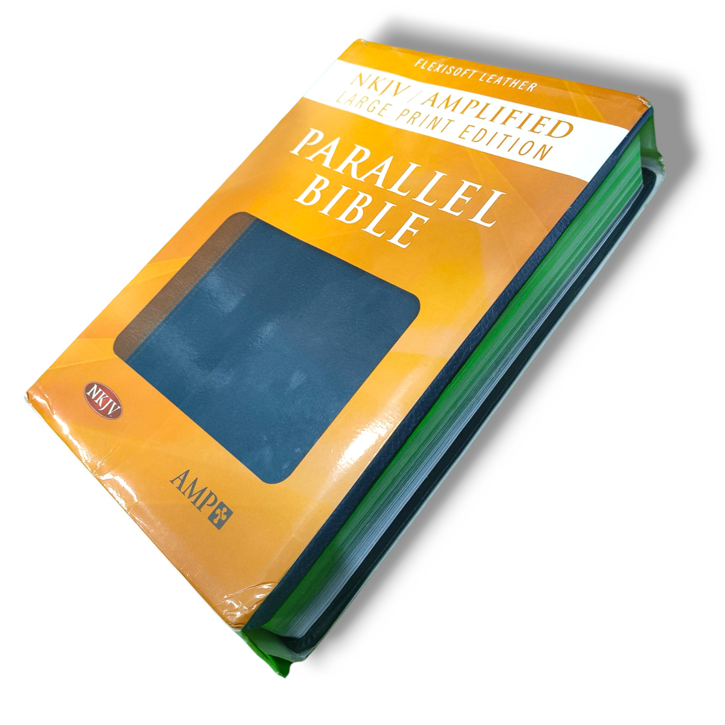NKJV -AMPLIFIED | PARALLEL LARGE-PRINT BIBLE | BLUE-BROWN FLEXI SOFT | STUDY BIBLE | NEW EDITION