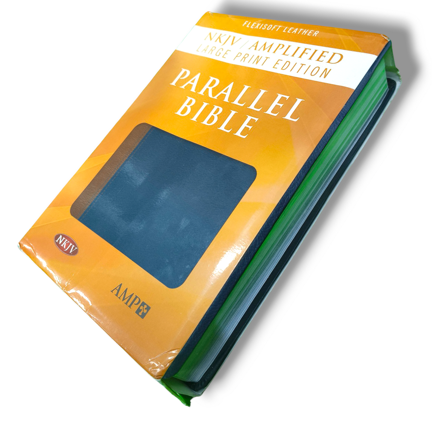 NKJV -AMPLIFIED | PARALLEL LARGE-PRINT BIBLE | BLUE-BROWN FLEXI SOFT | STUDY BIBLE | NEW EDITION