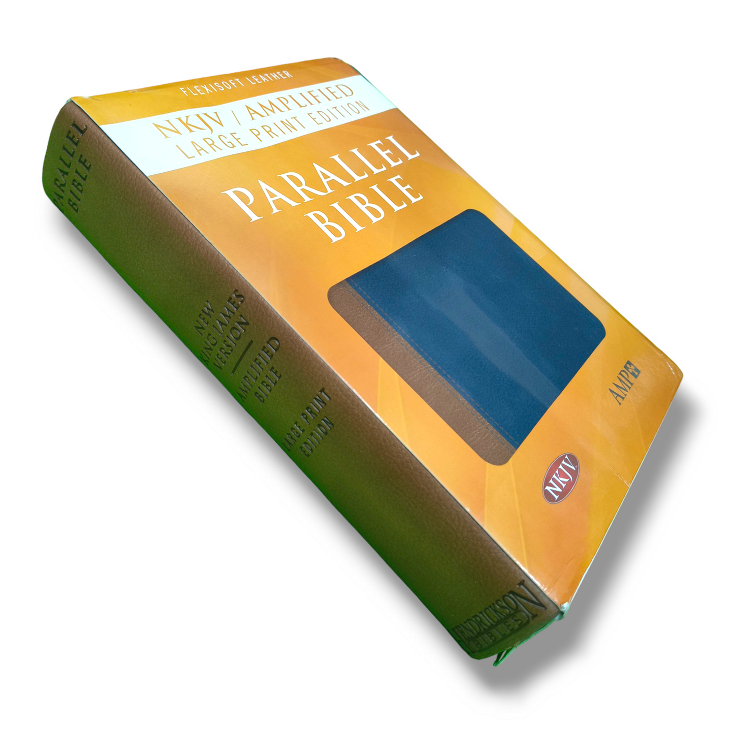 NKJV -AMPLIFIED | PARALLEL LARGE-PRINT BIBLE | BLUE-BROWN FLEXI SOFT | STUDY BIBLE | NEW EDITION