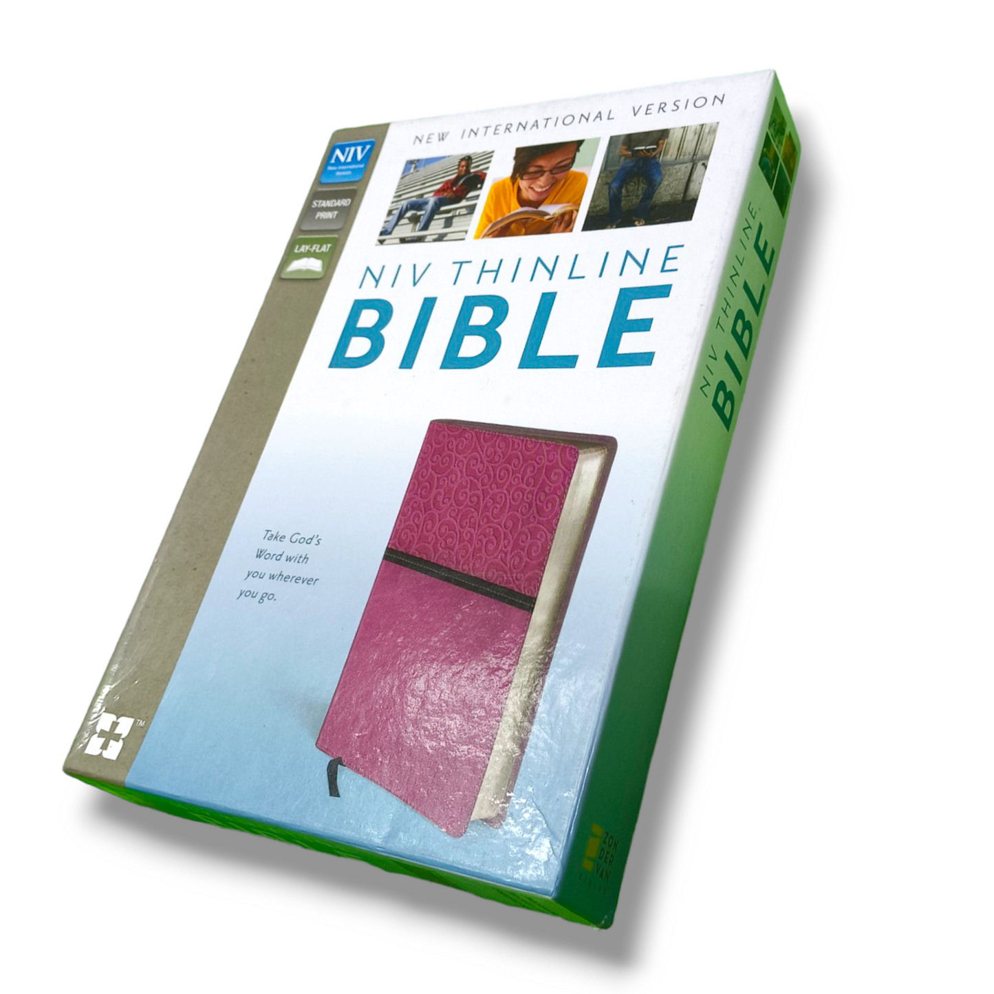 Holy Bible NIV Pink | Plum Italian Duo-Tone | Thinline Lay-Flat Thinline | Study Bible | New Edition