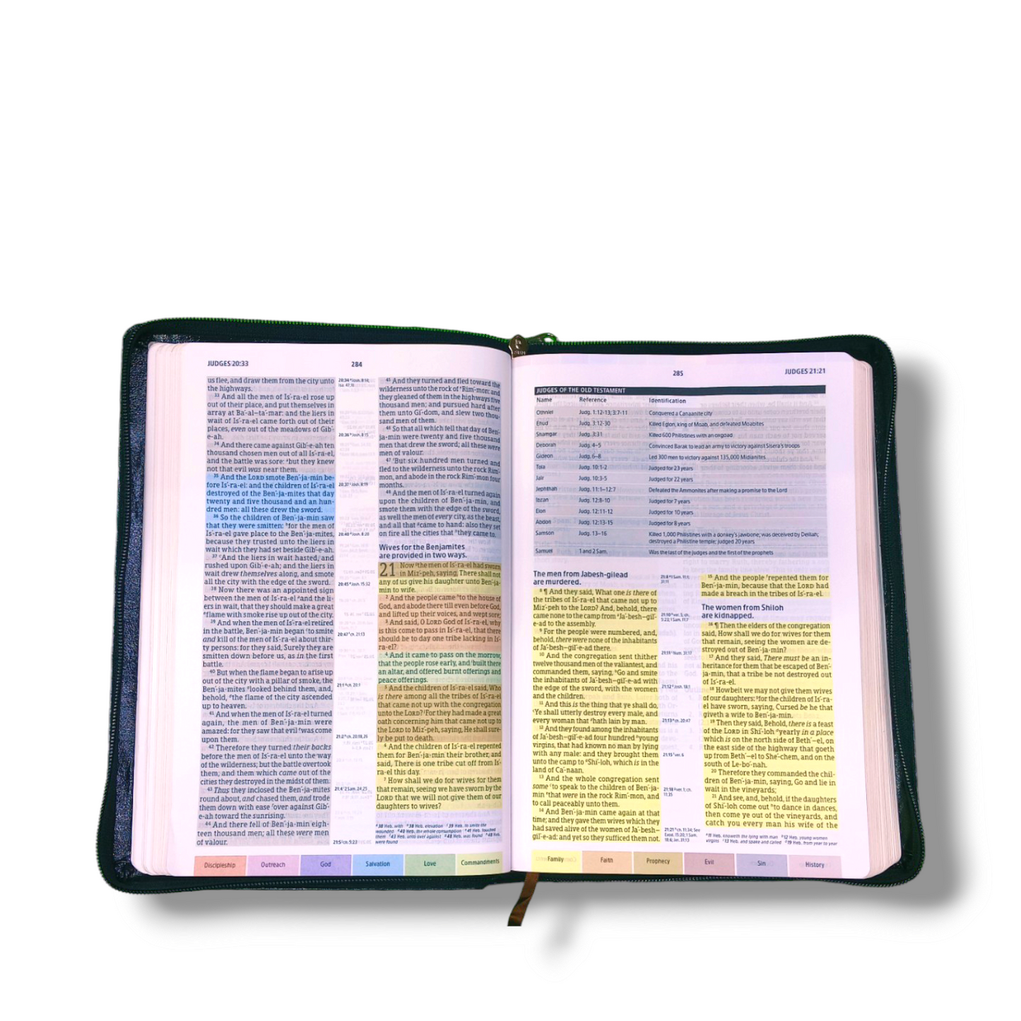 KJV Holman Rainbow Study Bible | Black Leather Touch | With Zip Edition | New Edition