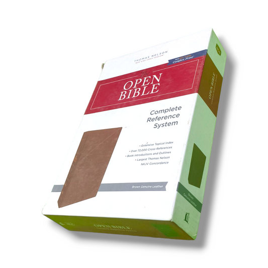 NKJV The Open Bible | Complete Reference System | Study Bible  Black Leather Cover Edition | Personal Reference | With Related Pictures  | New Edition
