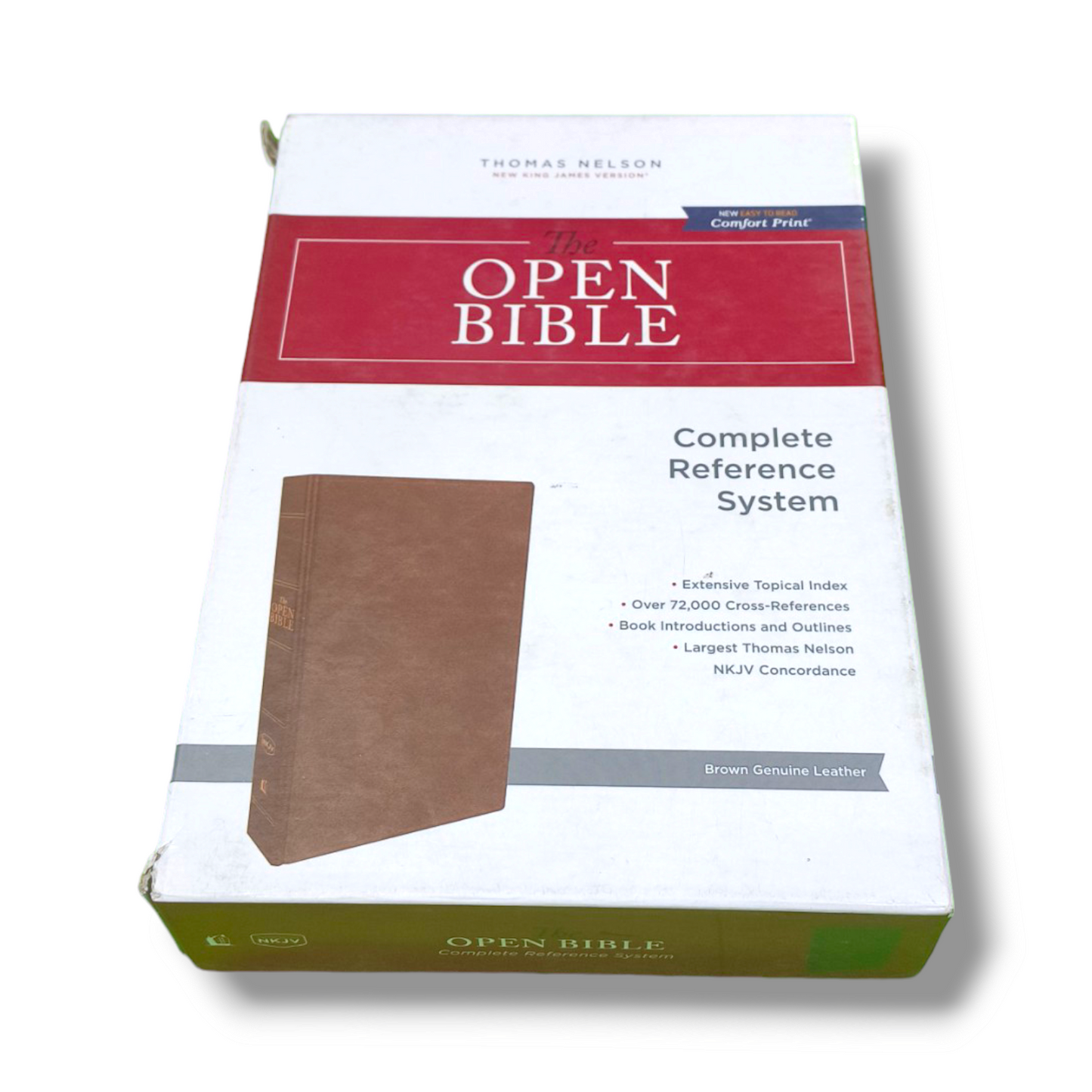 NKJV The Open Bible | Complete Reference System | Study Bible Black Leather Cover Edition | Personal Reference | With Related Pictures | New Edition