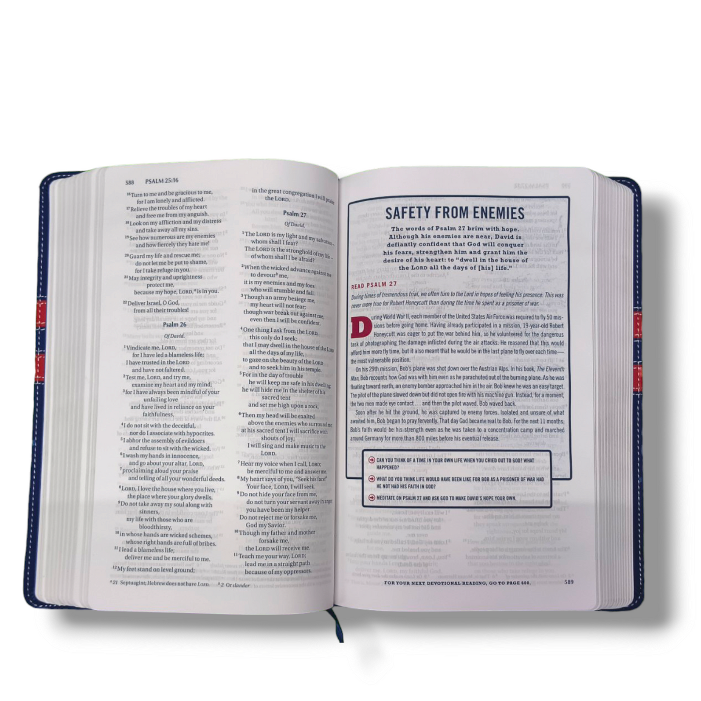 NIV College Devotional Bible | Attractive Design Navy / Red, Italian Duo-Tone | Study Bible | New Edition