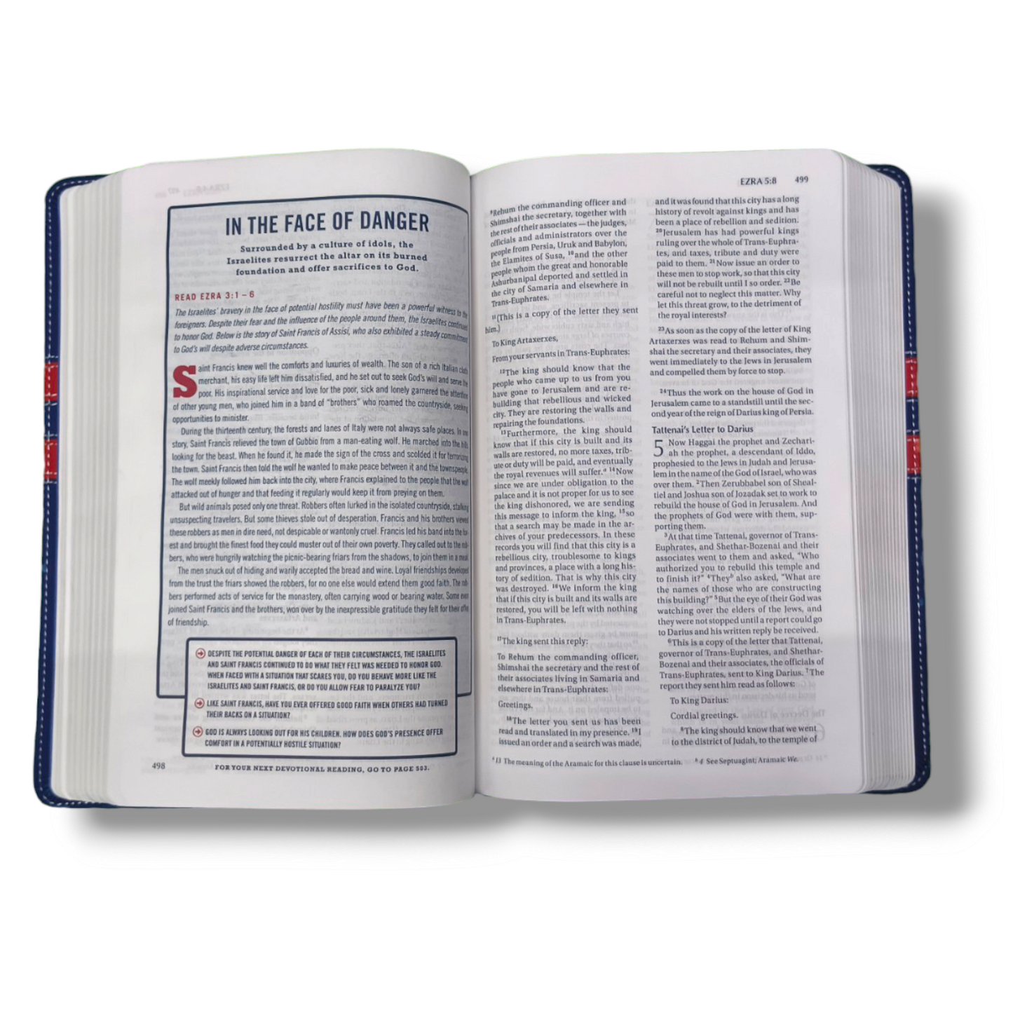 NIV College Devotional Bible | Attractive Design Navy / Red, Italian Duo-Tone | Study Bible | New Edition