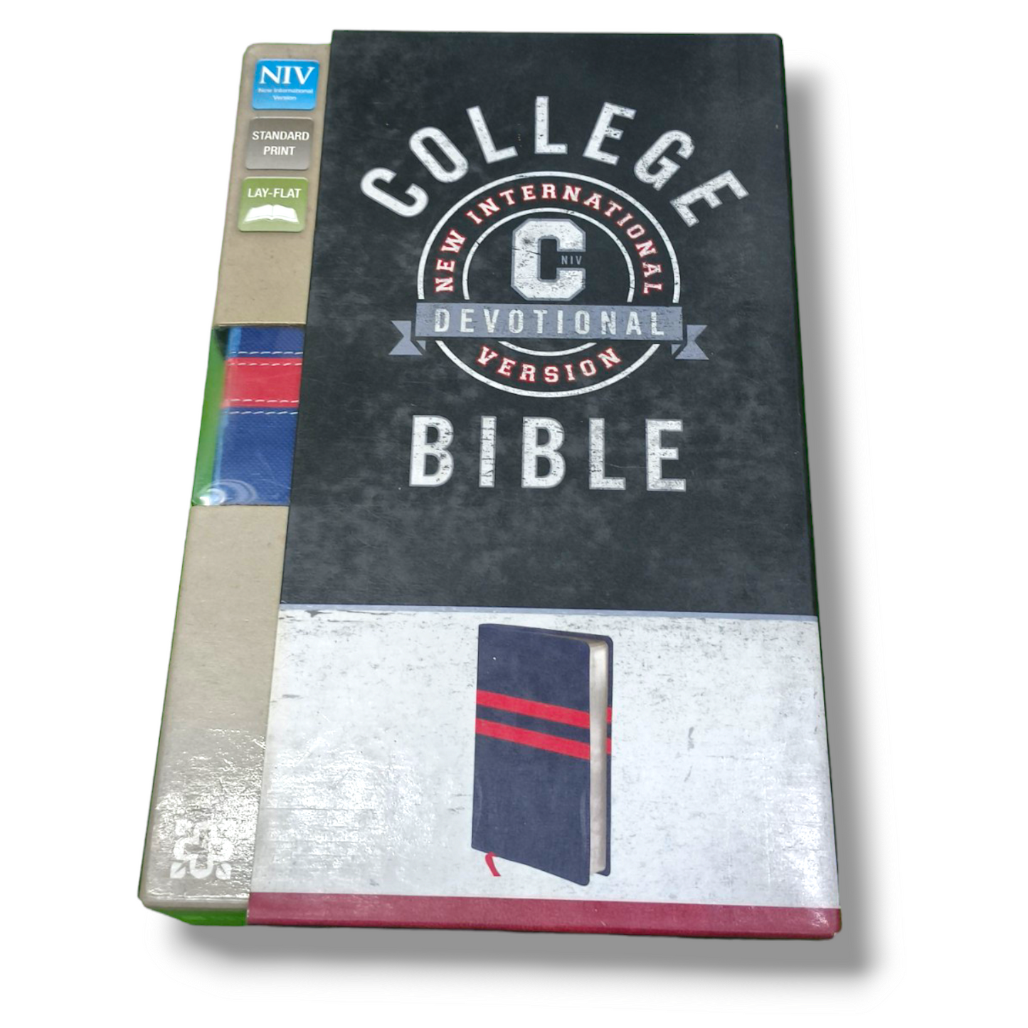 NIV College Devotional Bible | Attractive Design Navy / Red, Italian Duo-Tone | Study Bible | New Edition