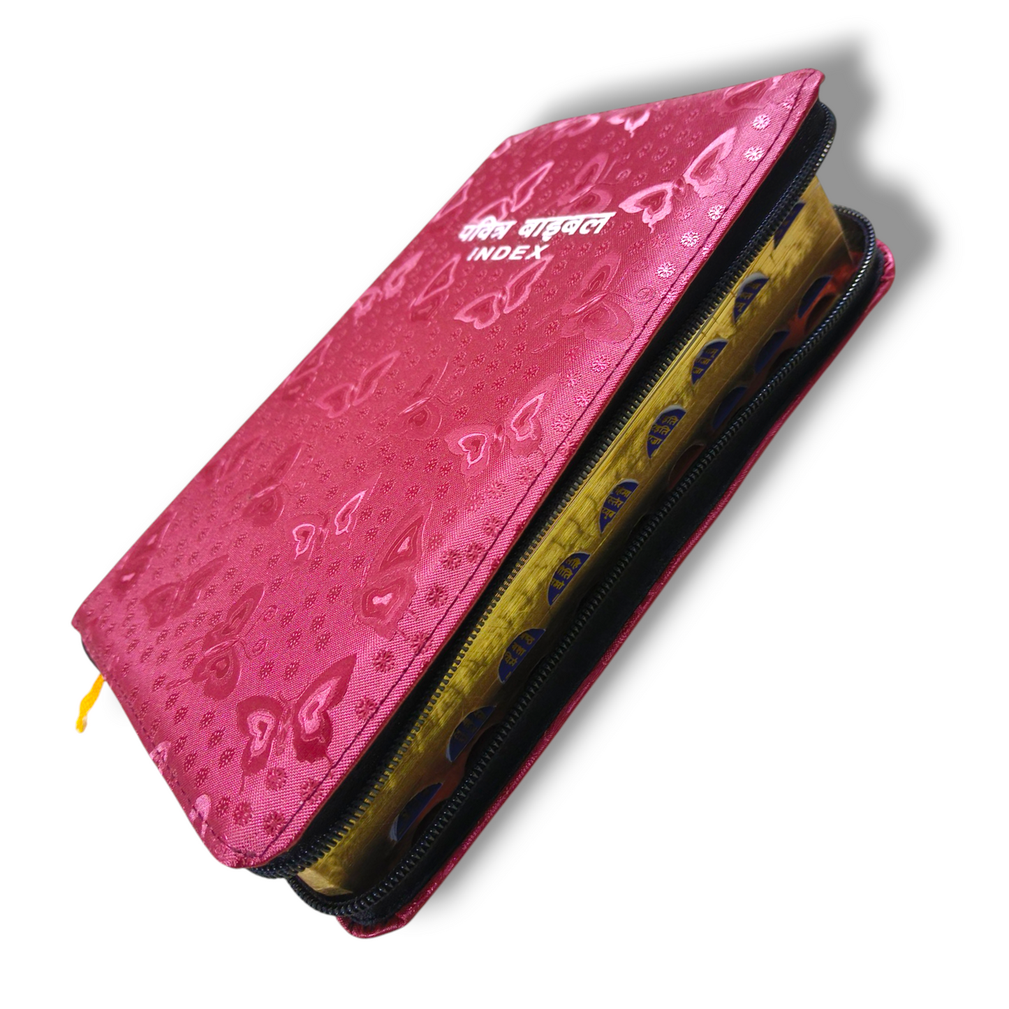 Index Hindi Bible | With Thumb Index Bible | Golden Edge | Medium Size | With Zip | Attractive Design Ruby Color