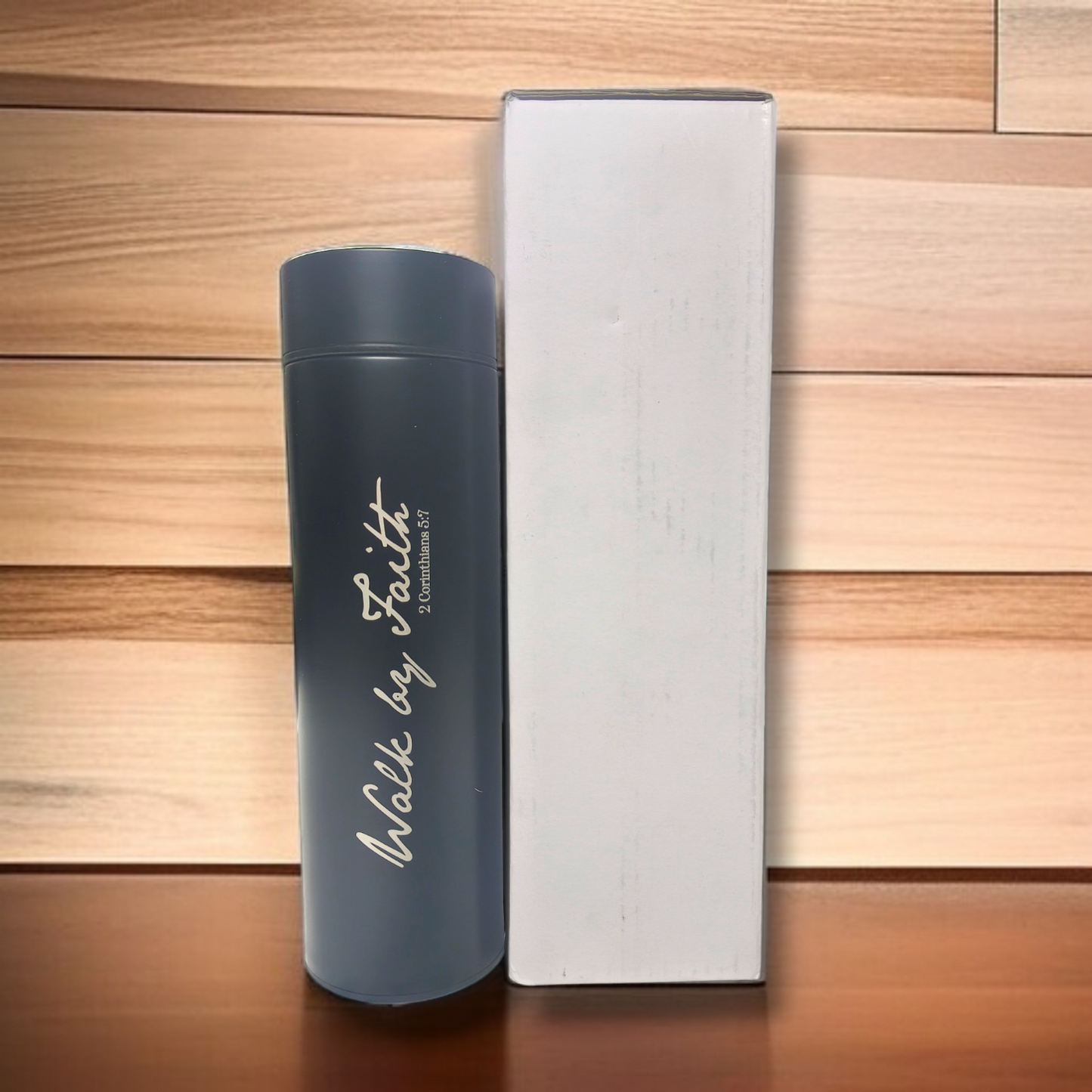 LED Temperature Display | Water Bottle 750 ml | Bible Verses Printed ( 2 Corinthians 5 : 17 ) Premier Kitchen | Pure Stel