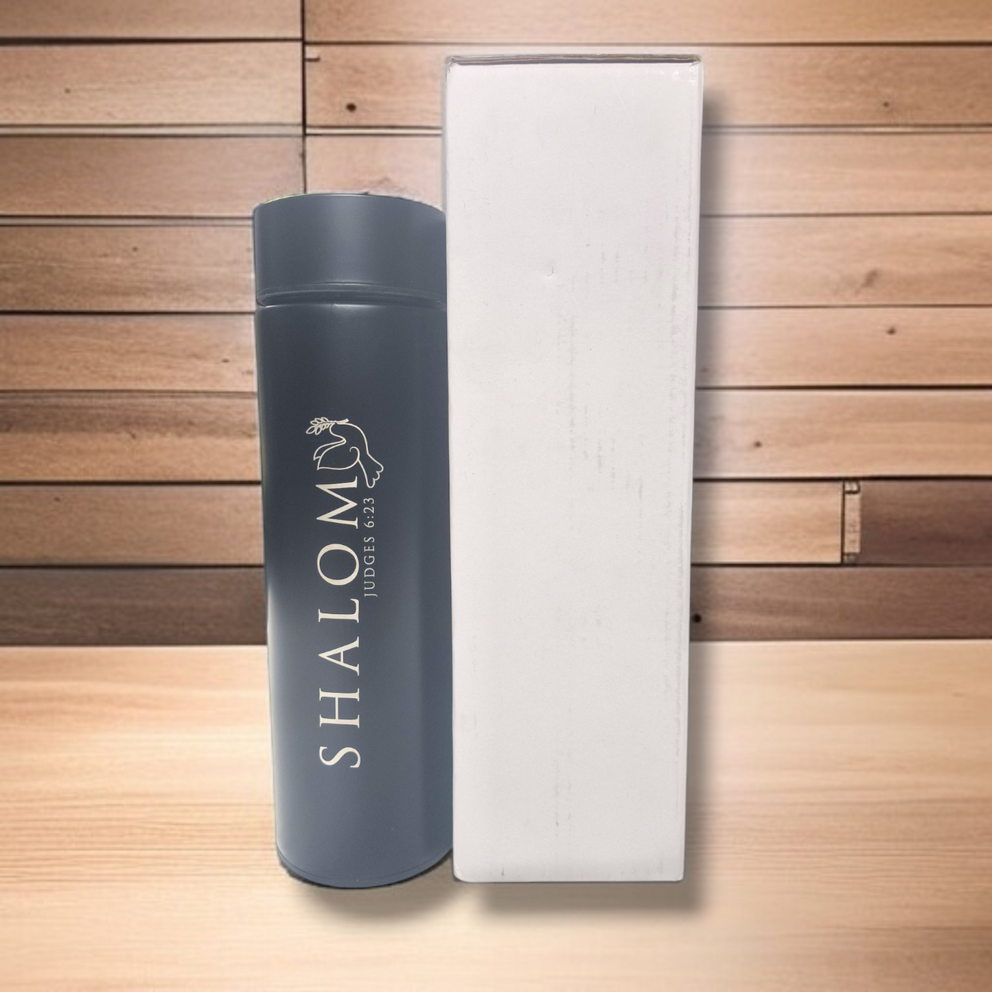 LED Temperature Display | Water Bottle 750 ml | Bible Verses Printed ( Judges 6:23 ) Premier Kitchen | Pure Stel