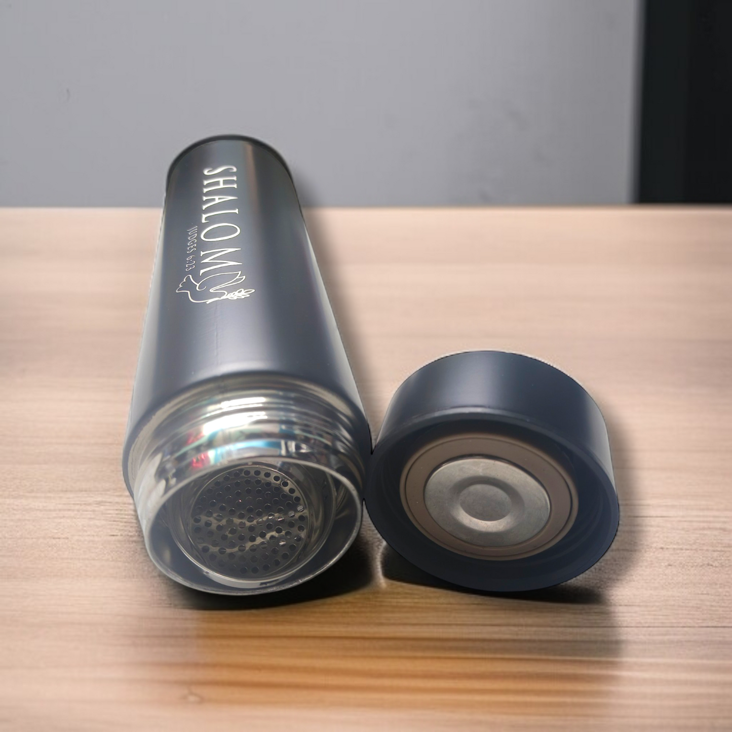 LED Temperature Display | Water Bottle 750 ml | Bible Verses Printed ( Judges 6:23 ) Premier Kitchen | Pure Stel
